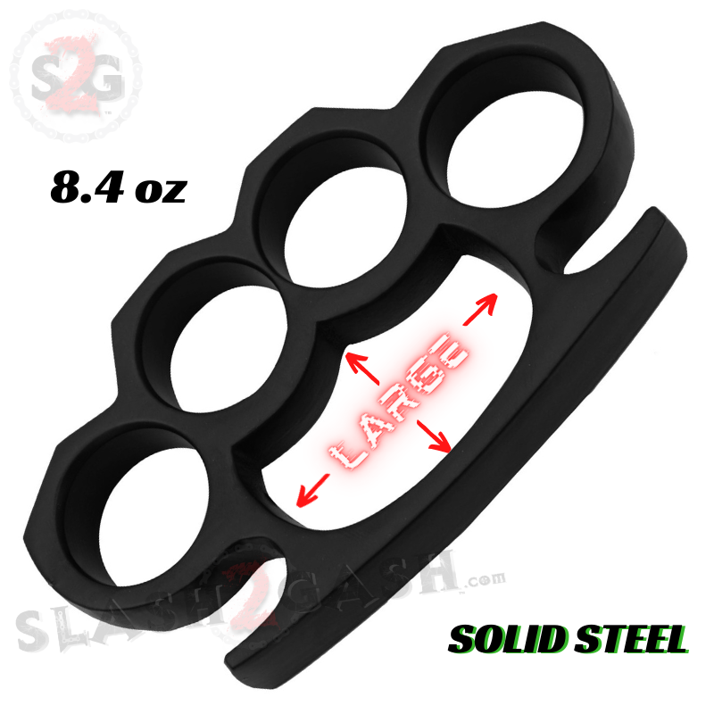 Large Crown Knuckles Solid Steel Paperweight - Black | Heavy Duty Office Desk Accessory for Home & Office Use