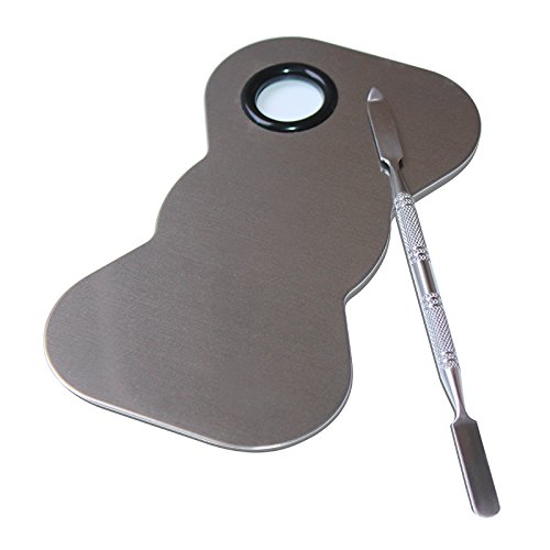 Beauté Secrets Professional Makeup Palette - Premium Stainless Steel Mixing Tray with Spatula for Foundation, Eyeshadow, Eyelash, Lipstick & Nail Art - Perfect for Makeup Artists, Beauty Enthusiasts & DIY Cosmetics