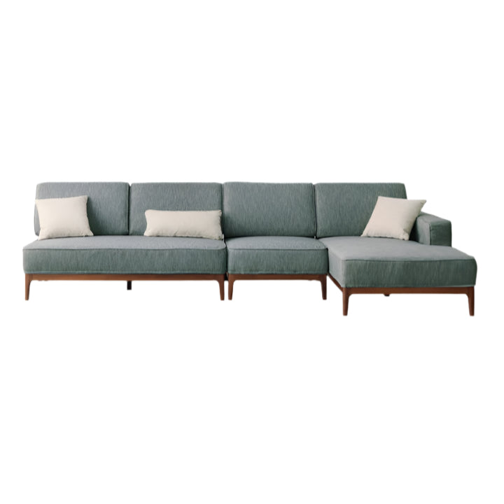 Premium Black Walnut & Ash Solid Wood Fabric Chaise Lounge Sofa - Modern Living Room Furniture for Relaxation & Home Decor