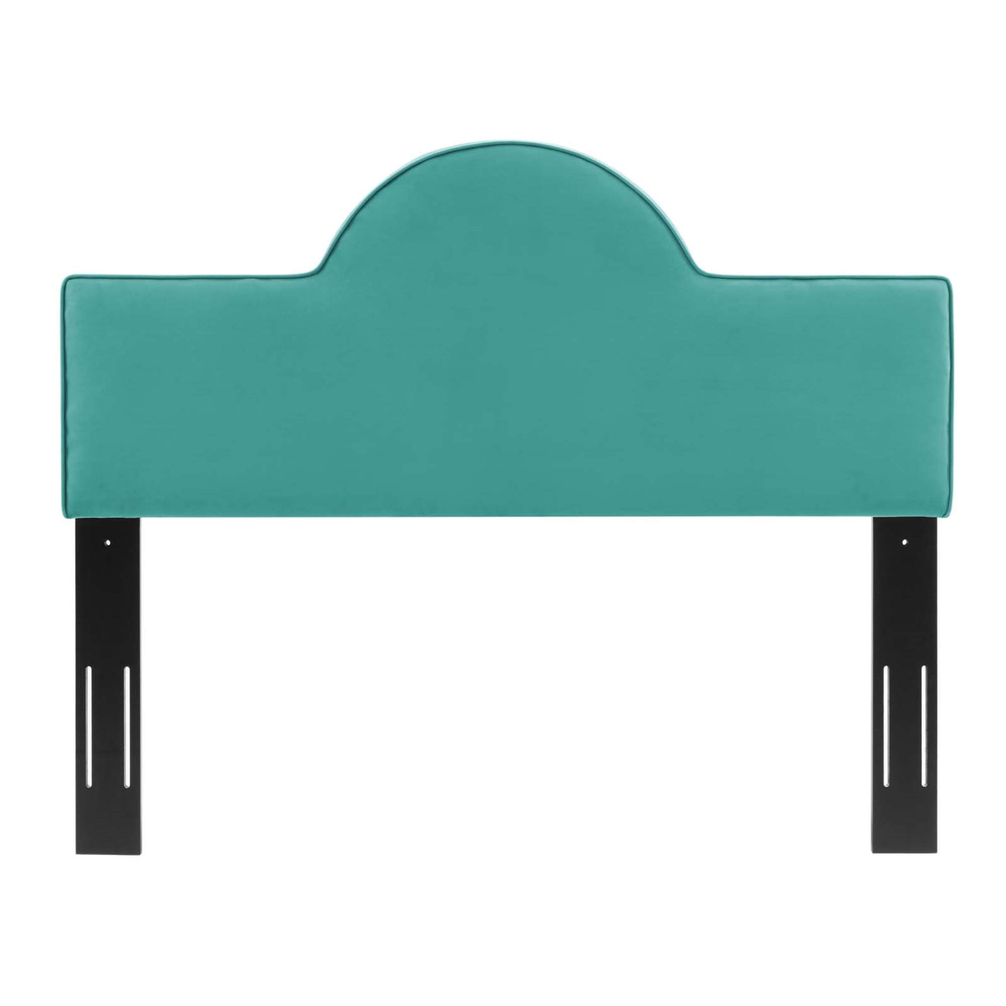 Premium Velvet Upholstered Headboard for Full/Queen Beds - Elegant Curved Design with Stain-Resistant Fabric & Adjustable Cushioning - Fits Most Bed Frames in Teal Blue - Perfect for Master Bedrooms, Guest Rooms & Luxury Apartments