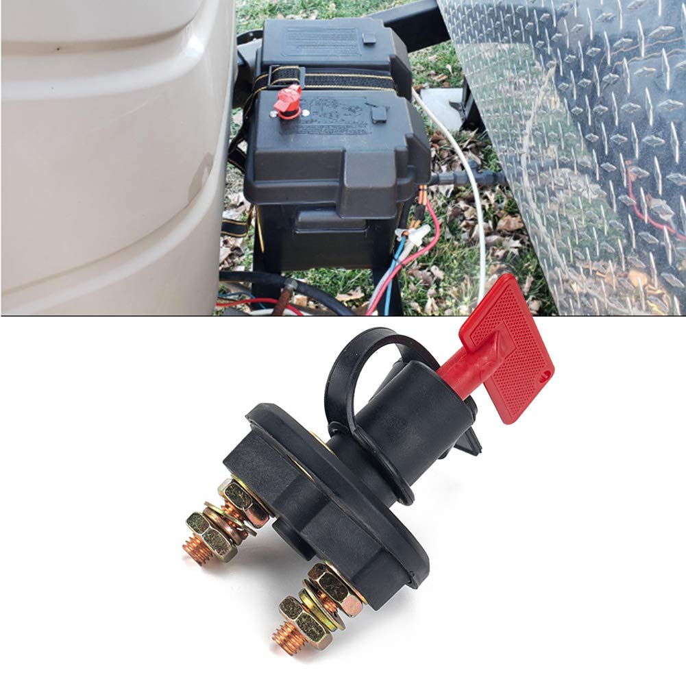 300A Battery Disconnect Switch with Heat Shrink Tubing & Copper Terminals - Complete Kit for Car, Boat, Truck, ATV, RV - Perfect for Emergency Power Cutoff & Vehicle Maintenance