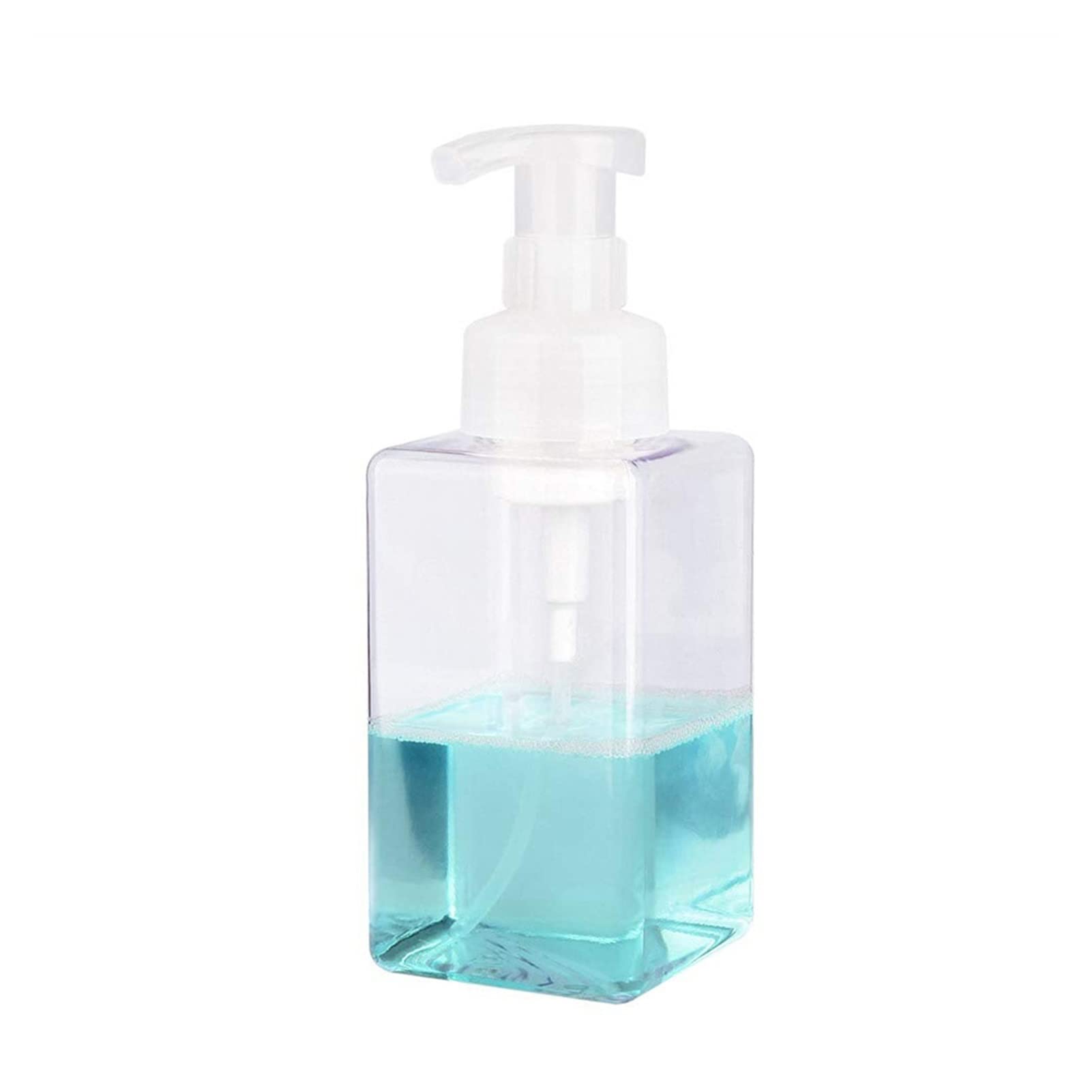 TOMYEUS 450ml Foaming Soap Dispenser - Refillable Pump Bottle for Liquid Soap, Shampoo & Body Wash | Clear Bathroom Container for Cosmetics & Hand Soap | Perfect for Kitchen, Bathroom & Salon Use