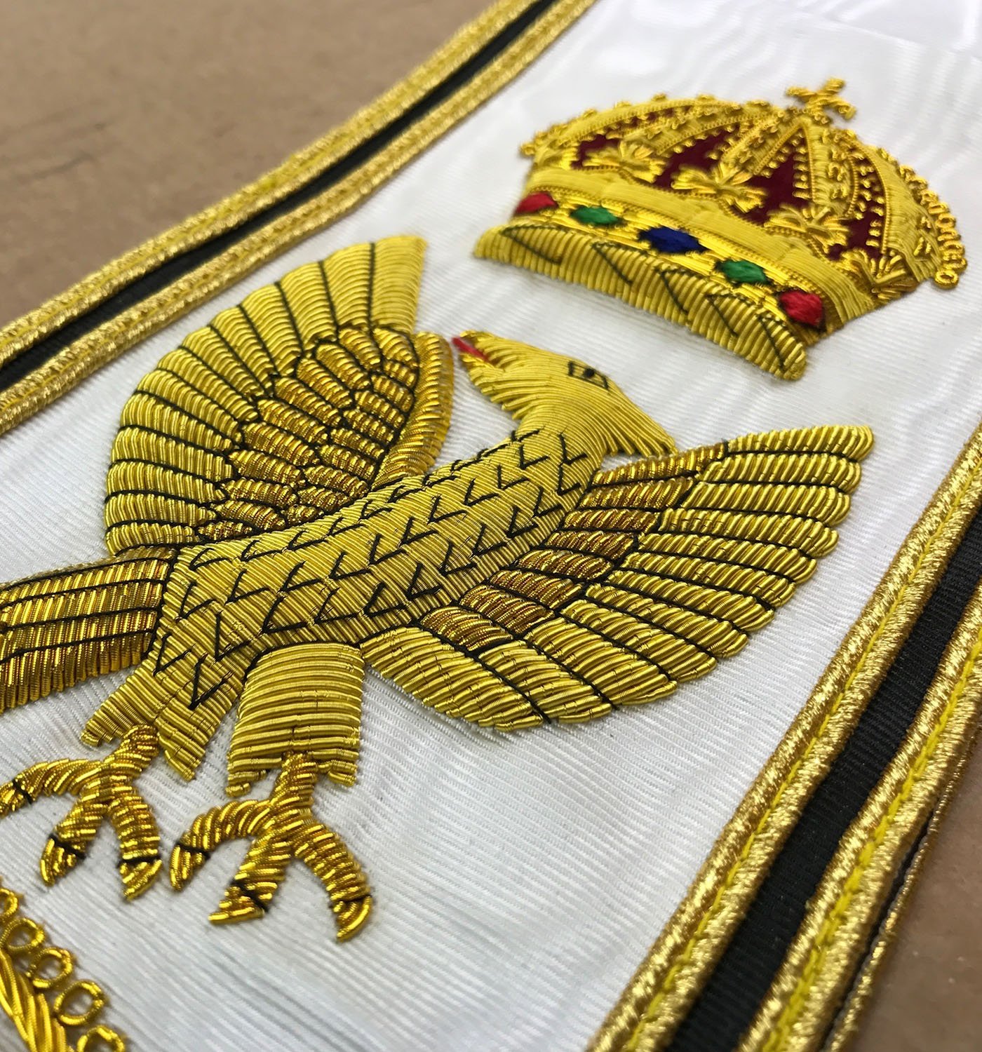 Red Cross of Constantine Grand Sash - Hand Embroidered RCC Sash for Masonic Ceremonies & Knight Templar Events