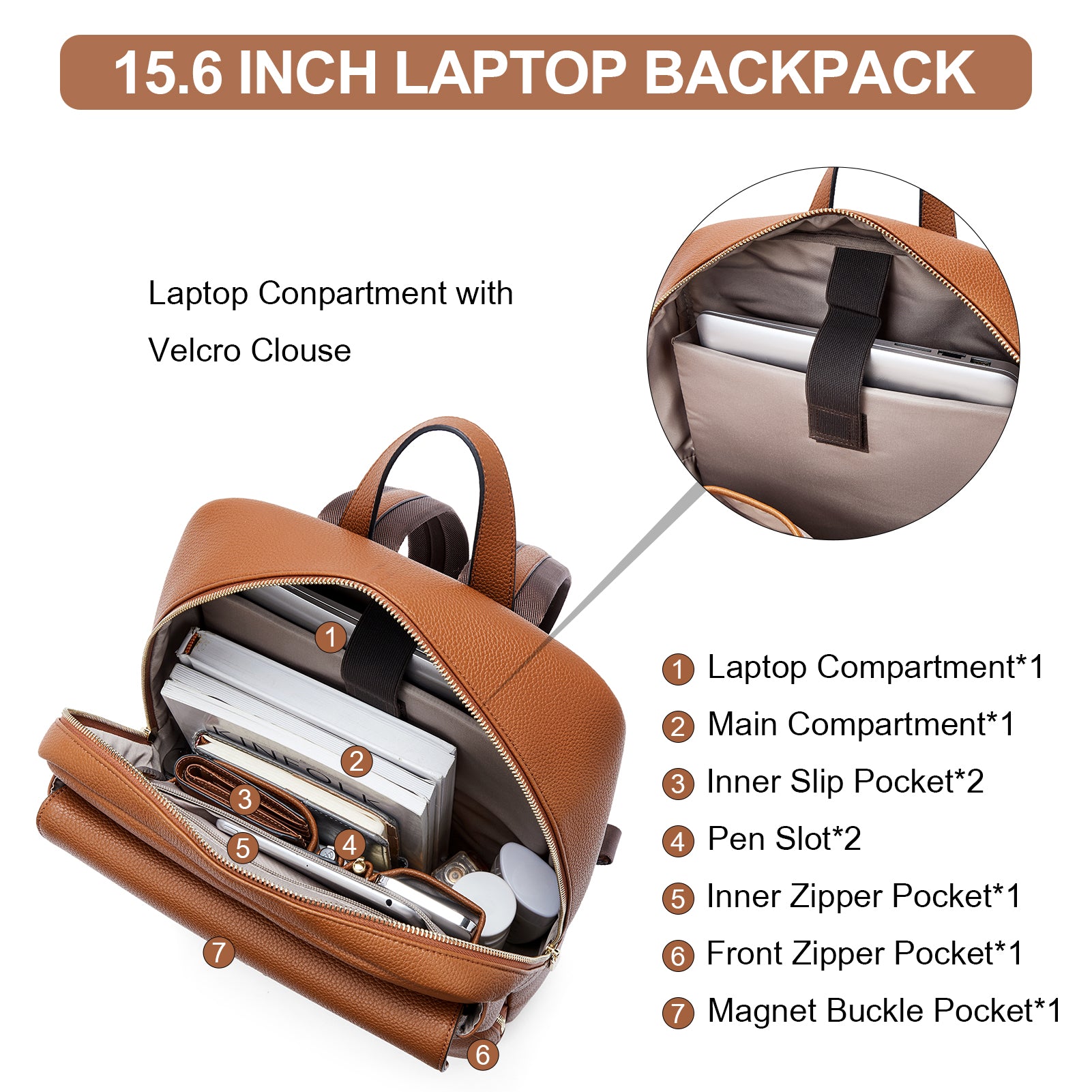 Vallis 15.6 Inch Waterproof Laptop Backpack for Men & Women - Lightweight Business Travel Backpack with USB Charging Port, Anti-Theft Design - Perfect for Office, Commuting, College and Airplane Carry-On