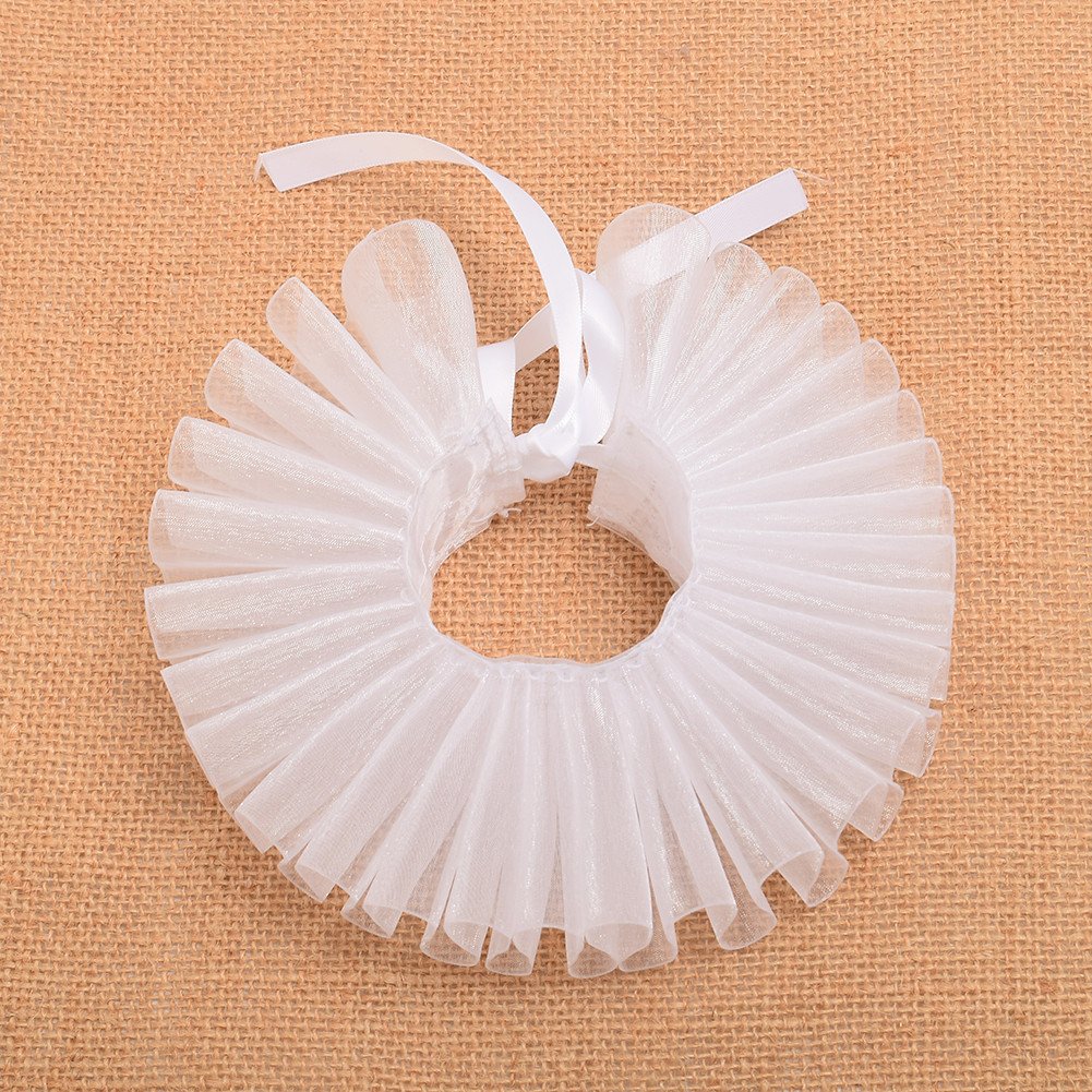 GraceArt Victorian Elizabethan Ruff Collar - Elegant Lace Neck & Wrist Cuffs for Renaissance Faire, Dickens Festival, Cosplay & Historical Reenactment