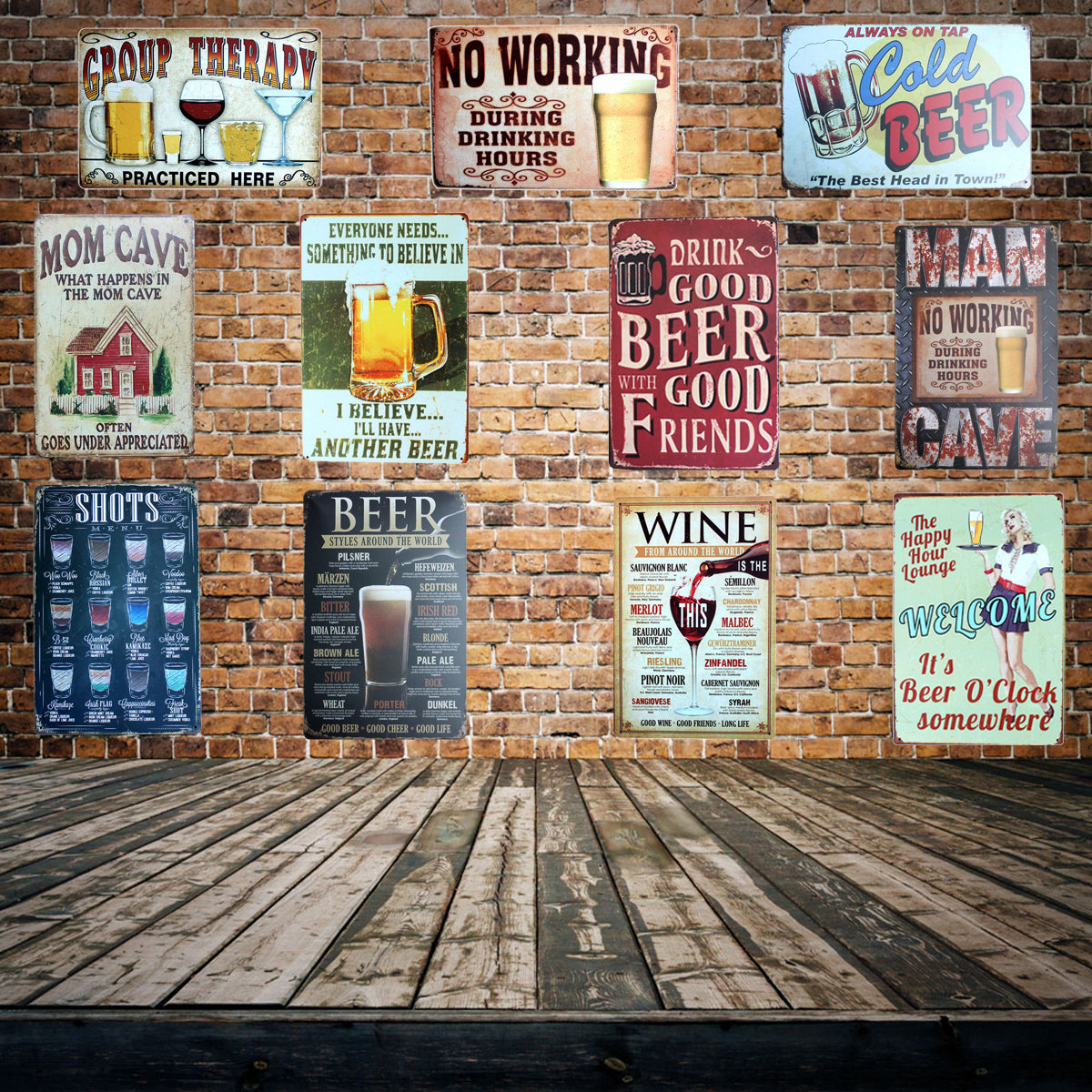 Vintage Metal Beer Sign - 20x30cm Pub & Home Wall Decor - Rustic Bar Art for Tavern, Man Cave, or Restaurant Decoration