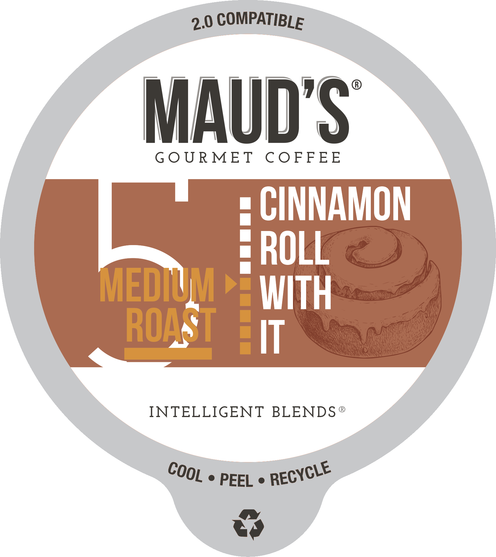 Maud's Cinnamon Roll Flavored Coffee Pods - Single Serve K-Cup Compatible for Keurig Brewers - Perfect for Breakfast, Office & Cozy Home Coffee Moments