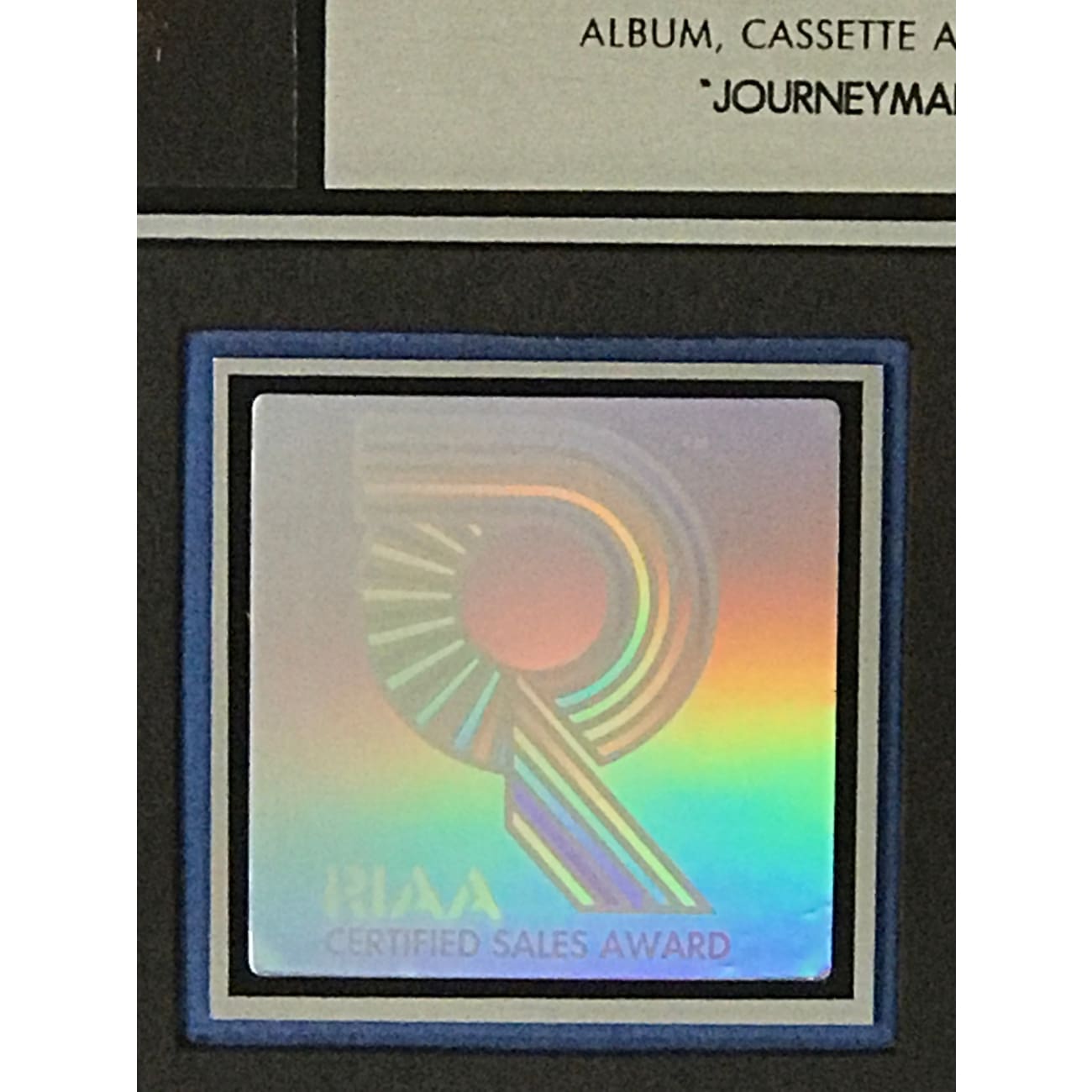 Eric Clapton Journeyman RIAA Platinum Album Award - Certified Music Collectible for Fans & Memorabilia Enthusiasts - Perfect for Display in Music Rooms, Offices & Collections