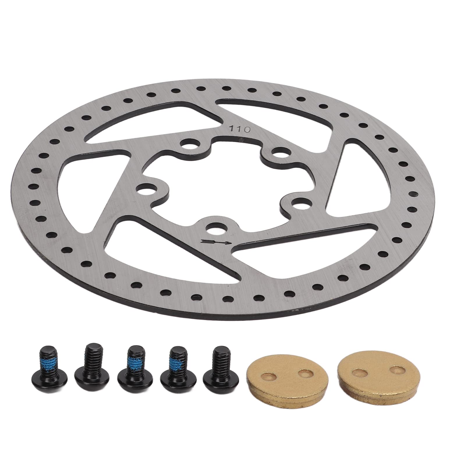 5 Hole 110mm Electric Scooter Brake Disc Rotor with Brake Lining & Screws - Compatible with Xiaomi M365/1S/LITE E-Scooters - Durable Replacement Brake System for Commuting & Urban Riding