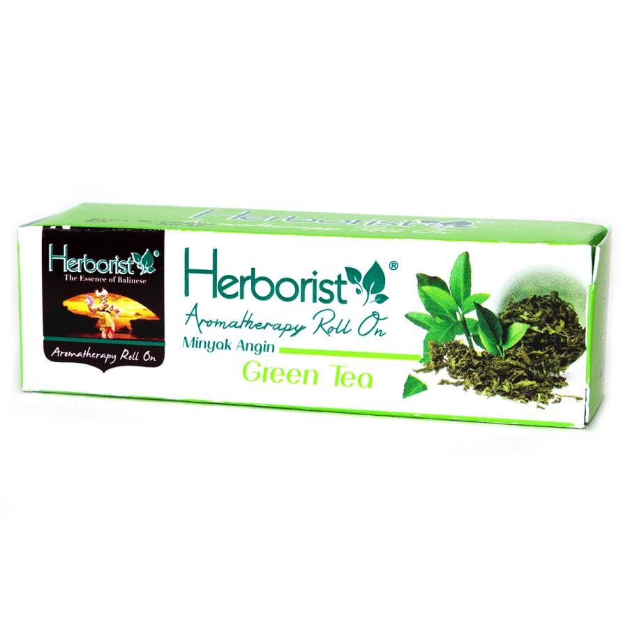 Herborist Green Tea Aromatherapy Roll-On 10ml - Relaxing Essential Oil for Stress Relief & Sleep, Perfect for Travel, Office & Home Use