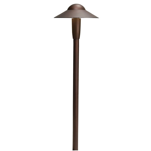 Kichler 15870AZT27R 6 Inch LED Dome Path Light 2700K Warm White, Textured Architectural Bronze Finish - Perfect for Garden, Walkway, and Landscape Lighting