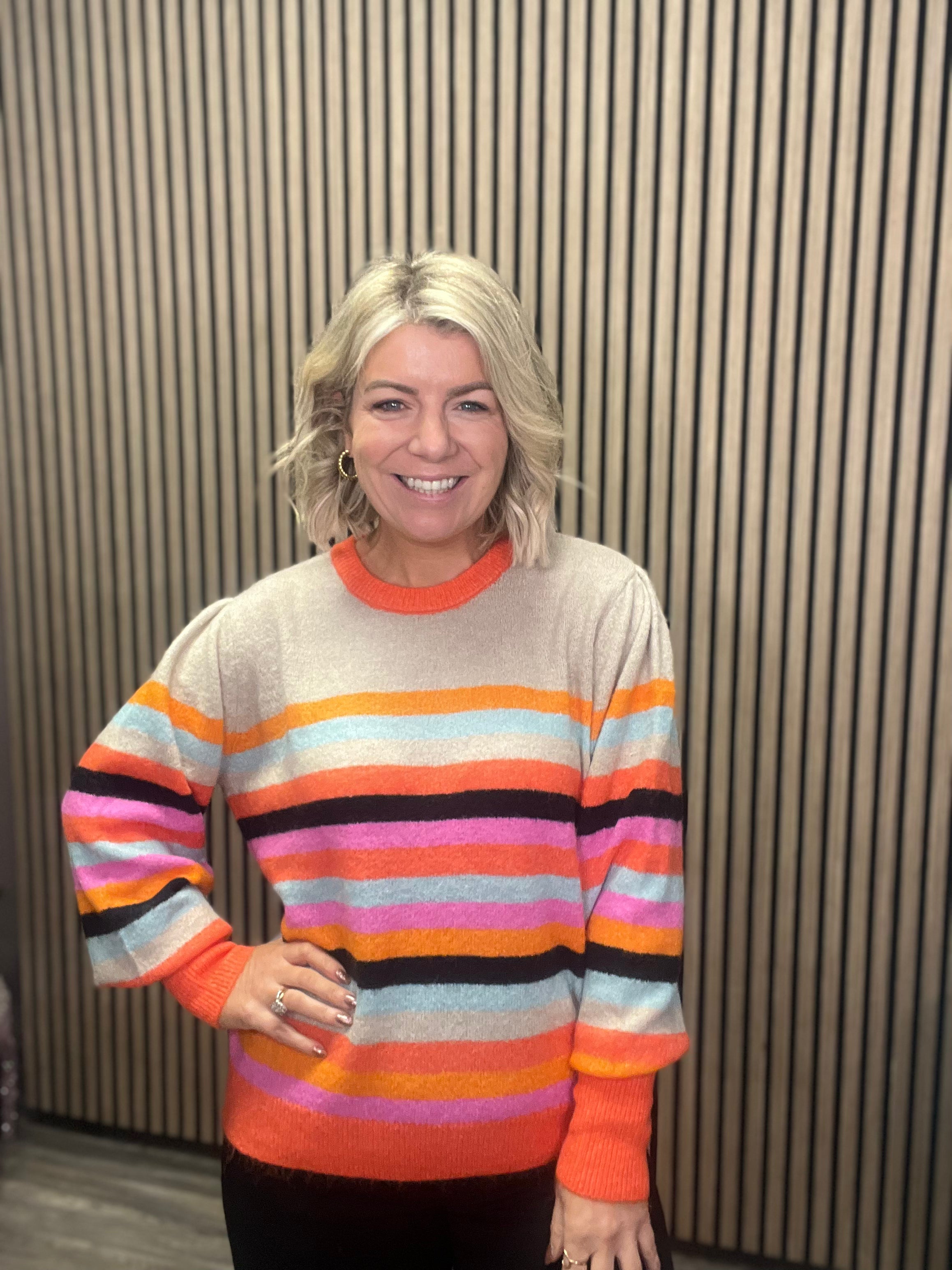 Dusky Knitted Jumper Sweater for Women - Multicolor Casual Pullover for Fall & Winter | Cozy Office Wear, Weekend Outfits, and Layering Essentials