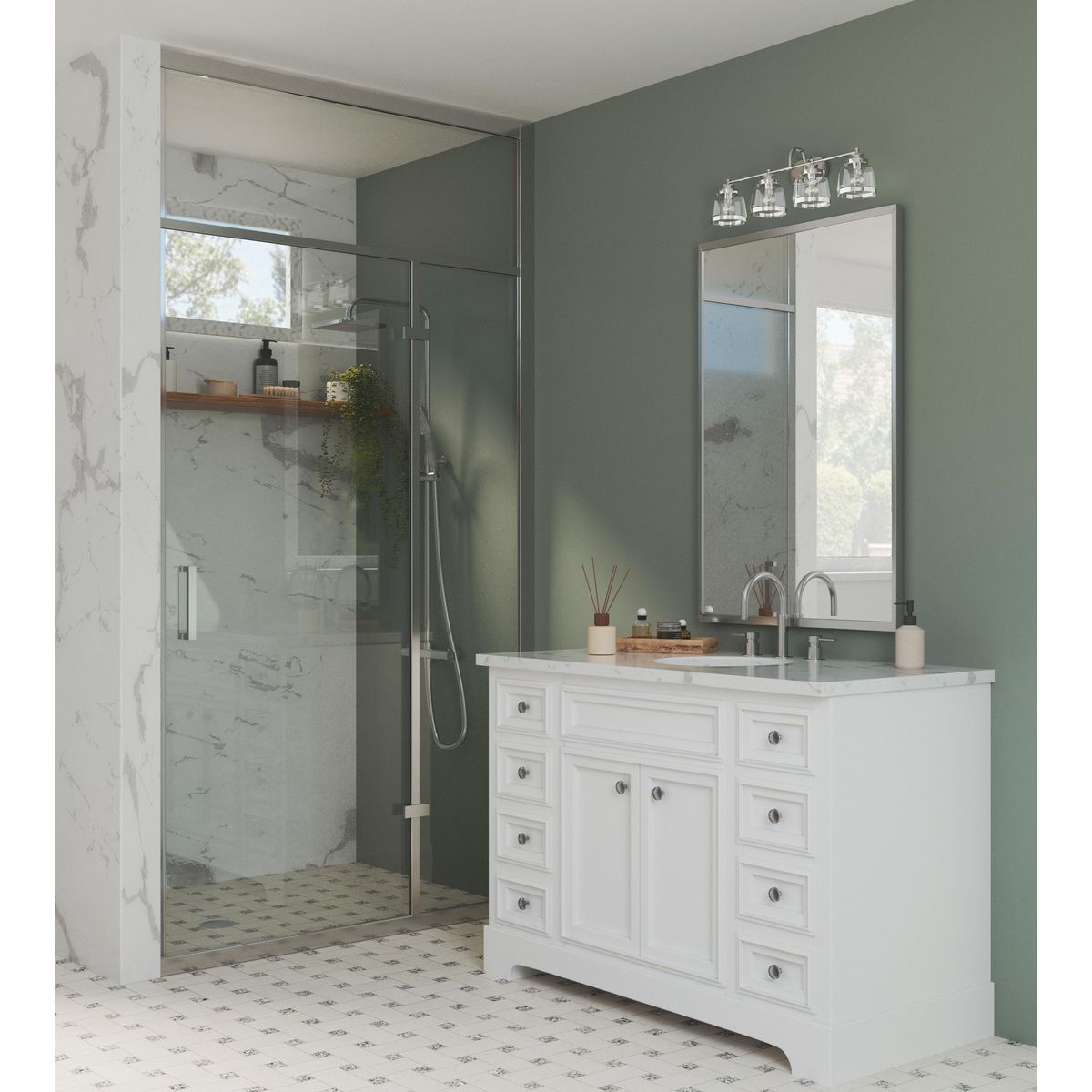 Judson Collection 4-Light Clear Glass Bathroom Vanity Light - Perfect for Modern Bathrooms, Powder Rooms & Dressing Areas