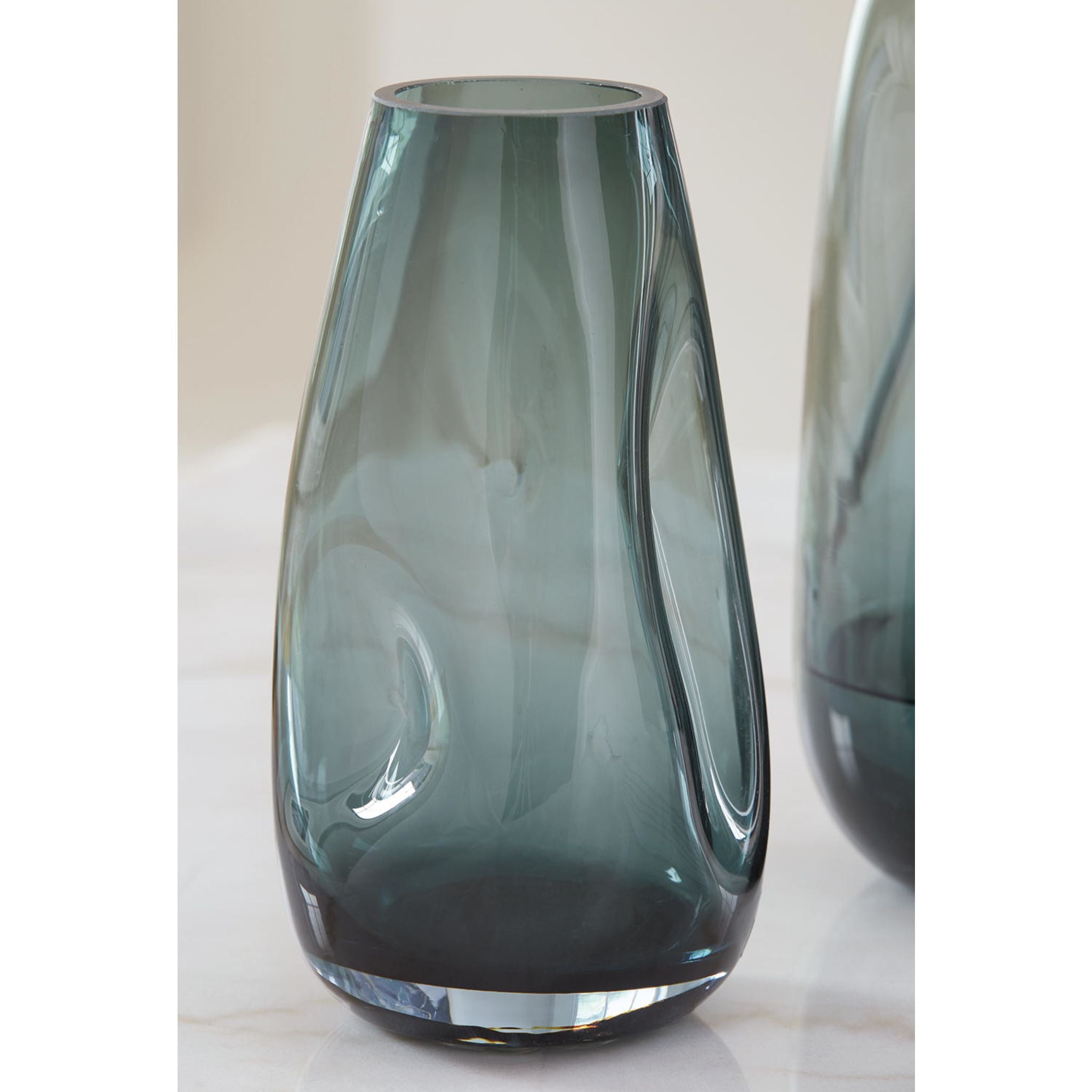 Beamund Glass Vase Set of 2 - Modern Home Decor for Flowers, Centerpiece, Wedding & Living Room Decorations