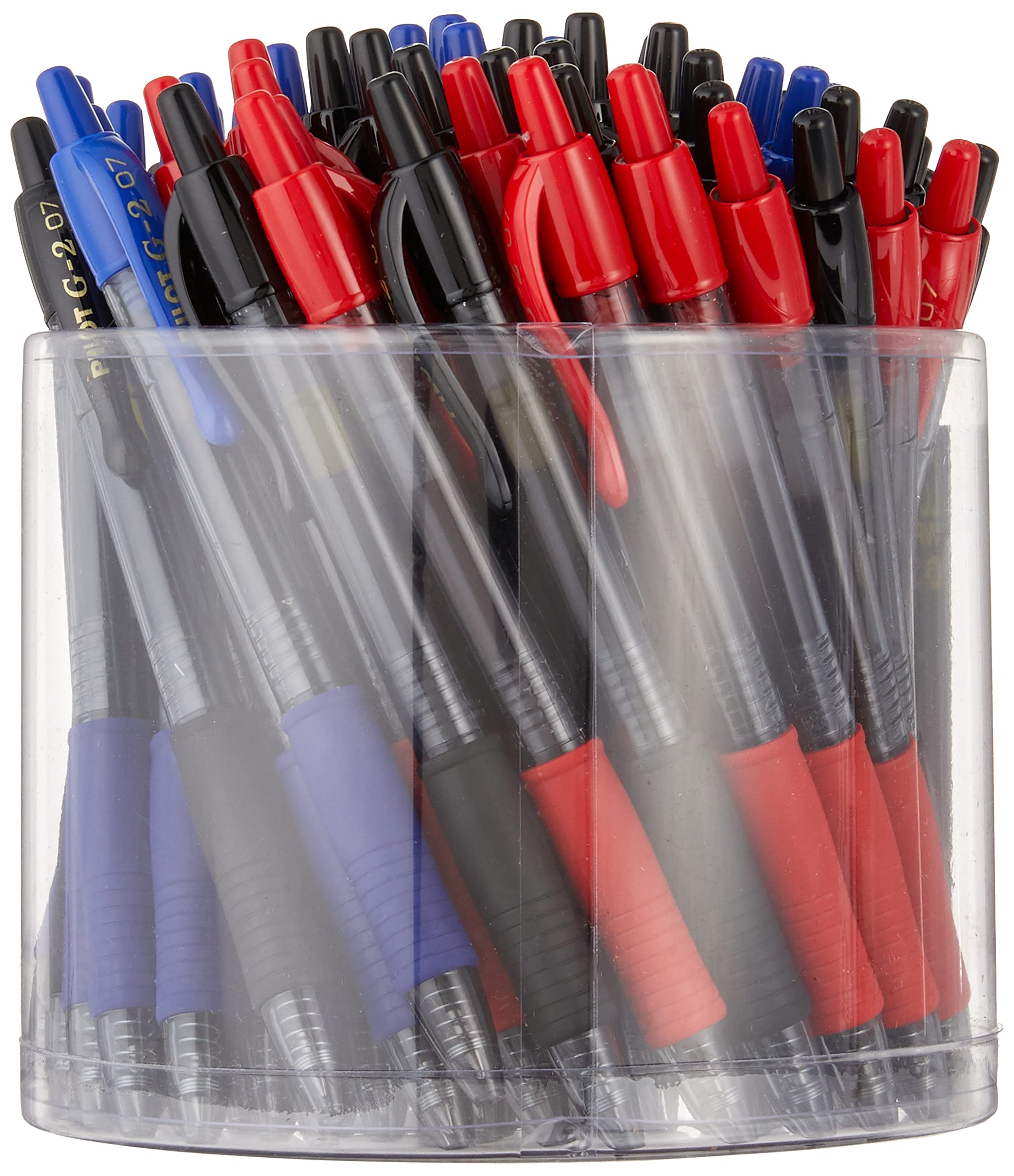Pilot G2 Premium Gel Roller Pens - 0.7mm Fine Point (Black, Blue, Red) - 144-Piece Bulk Pack (2 Tubs) - Ideal for Office, School & Home Use