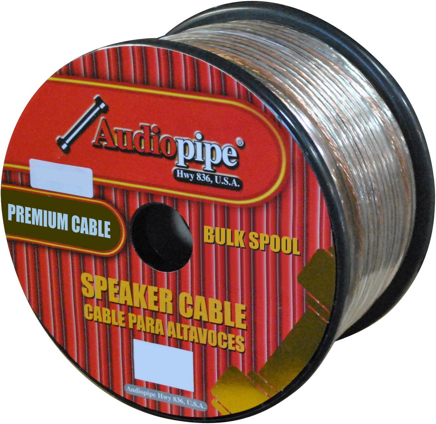 Audiopipe 18 Gauge 1000ft Clear Speaker Wire [CBP181000] - High-Quality Audio Cable for Home Theater, Car Audio, and Professional Sound Systems