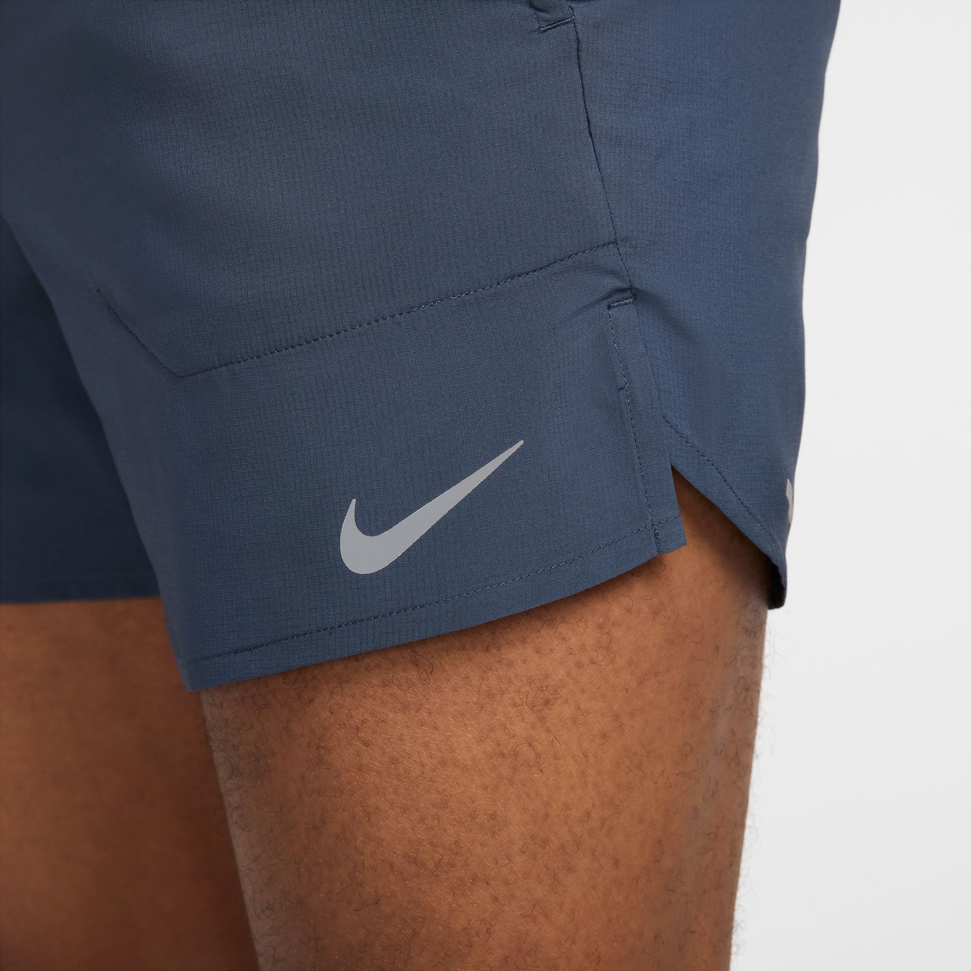 Nike Men's DRI-FIT Stride 5 Running Shorts - Thunder Blue/Black/Reflective Silver - Lightweight Quick-Dry Athletic Shorts for Jogging, Gym & Workout