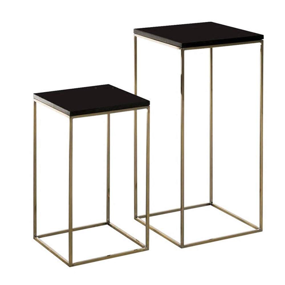 Industrial Nesting Coffee & Side Tables Set of 2 - MDF Top with Metal Frame, Black Finish for Living Room, Snack Table, Modern Home Decor | Perfect for Small Spaces, TV Lounges & Apartment Furniture