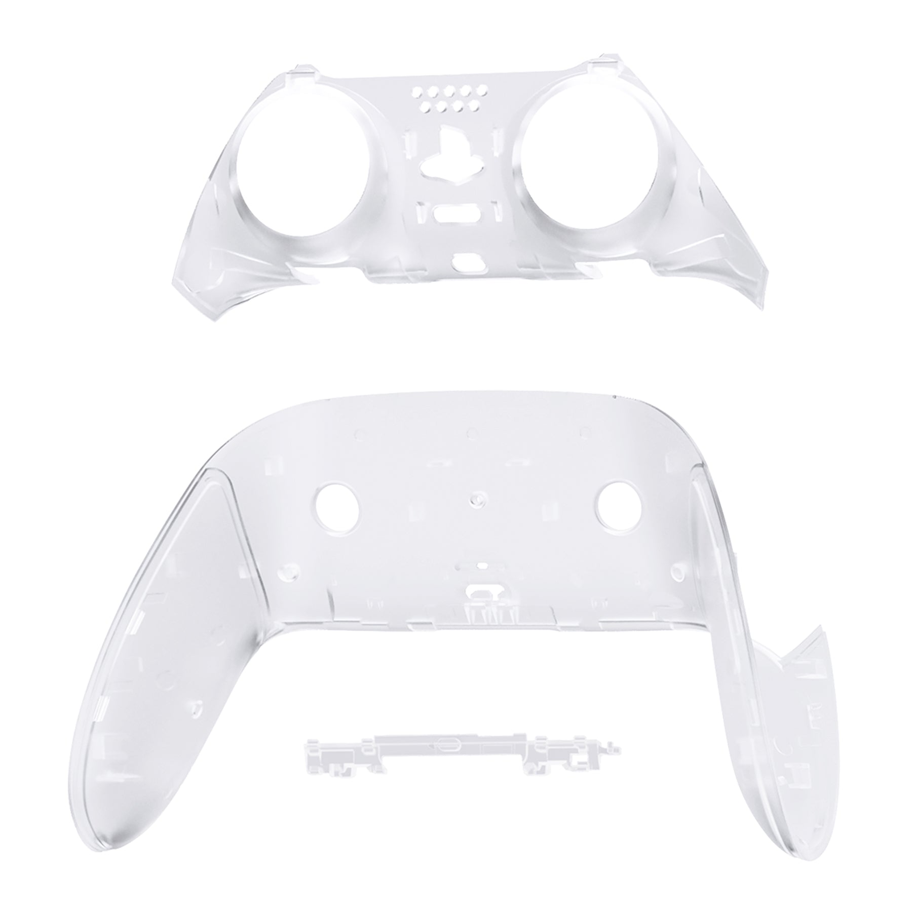 eXtremeRate Clear DIY Replacement Shell for PS5 Edge Controller - Custom Front & Back Cover Plates with Decorative Trim | Gaming Accessories for Enhanced PS5 Experience