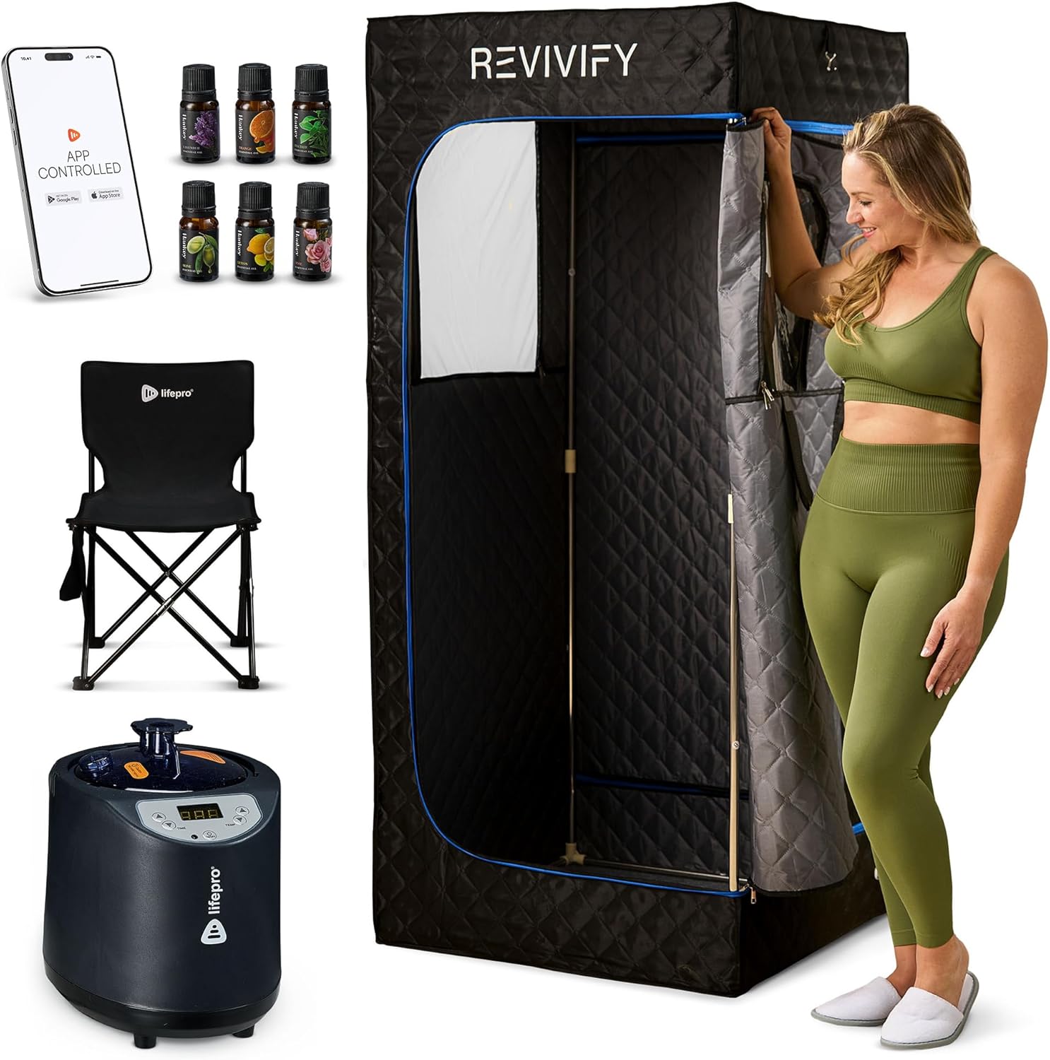 Revivify Mini Portable Steam Room - Personal Home Spa for Relaxation & Detox - Perfect for Travel, Gym & Post-Workout Recovery