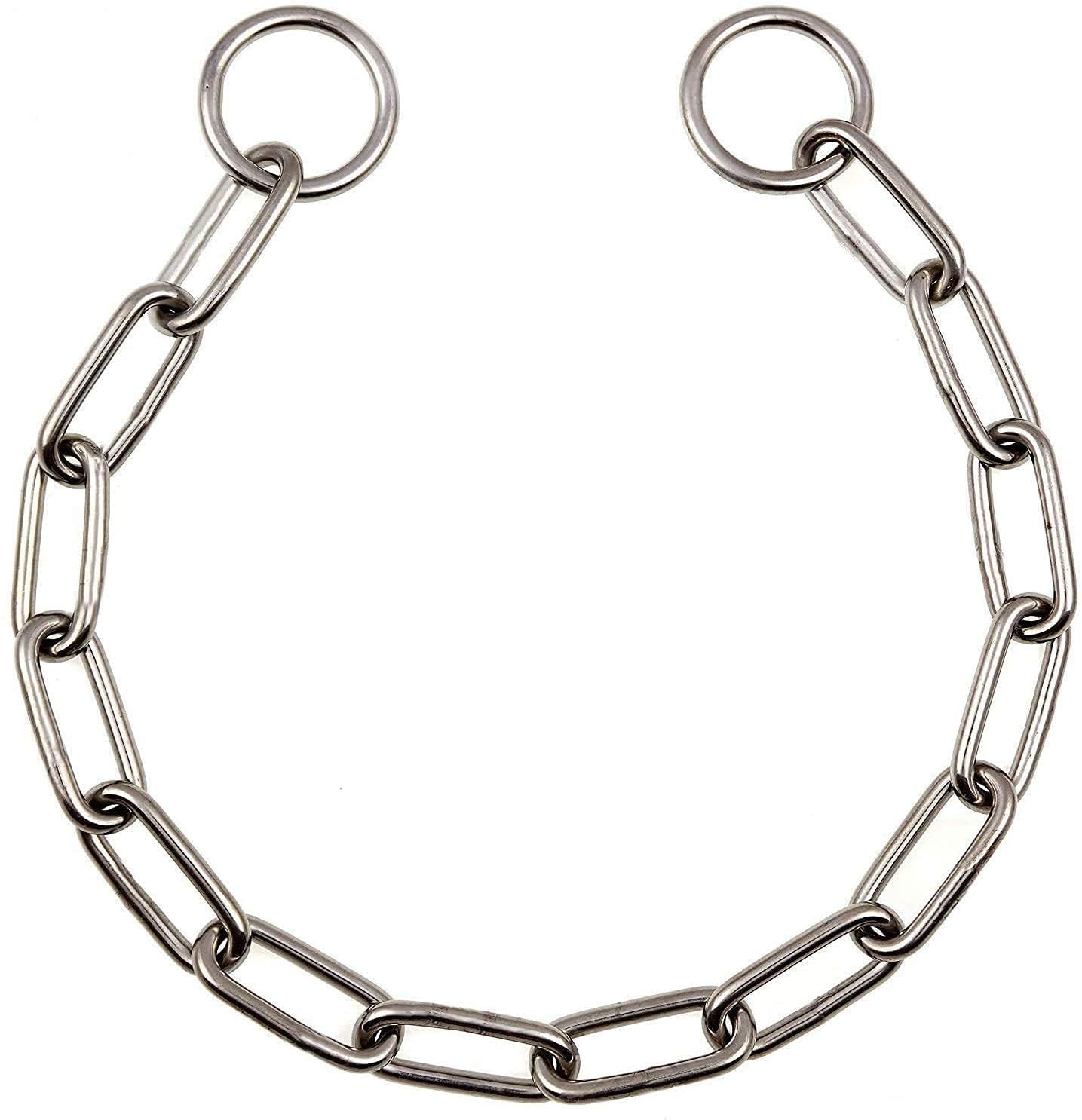 RvPaws Choke Check Chain Dog Collar - Fur Saver Training Collar with Long Link Chrome Plated Design (65cm) - Perfect for Obedience Training, Walking & Behavior Correction