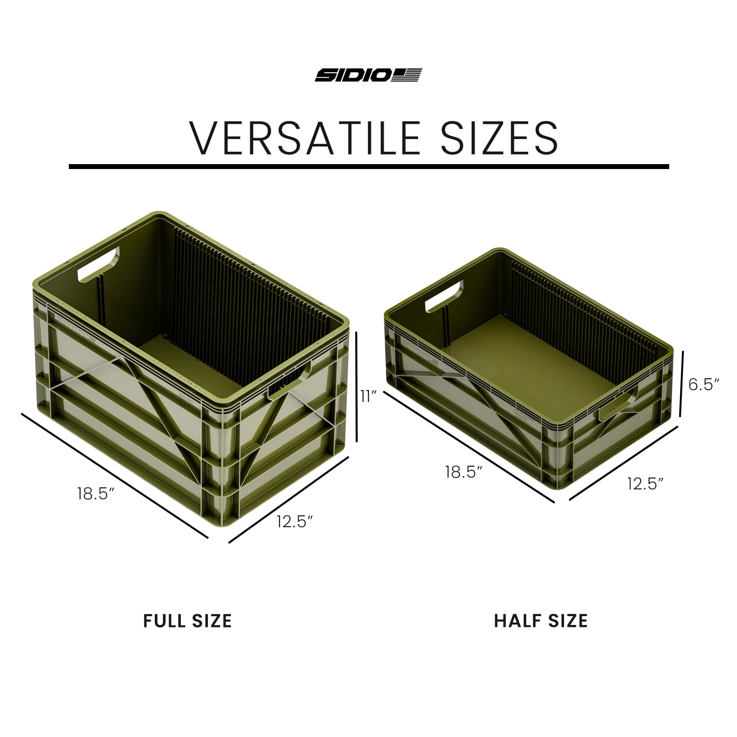 Heavy Duty Stackable Storage Bins - 2 Full-Size & 1 Half-Size Plastic Organizer with Dividers for Home, Office, Garage | Durable Totes & Containers for Closet Organization, Toy Storage & Outdoor Gear