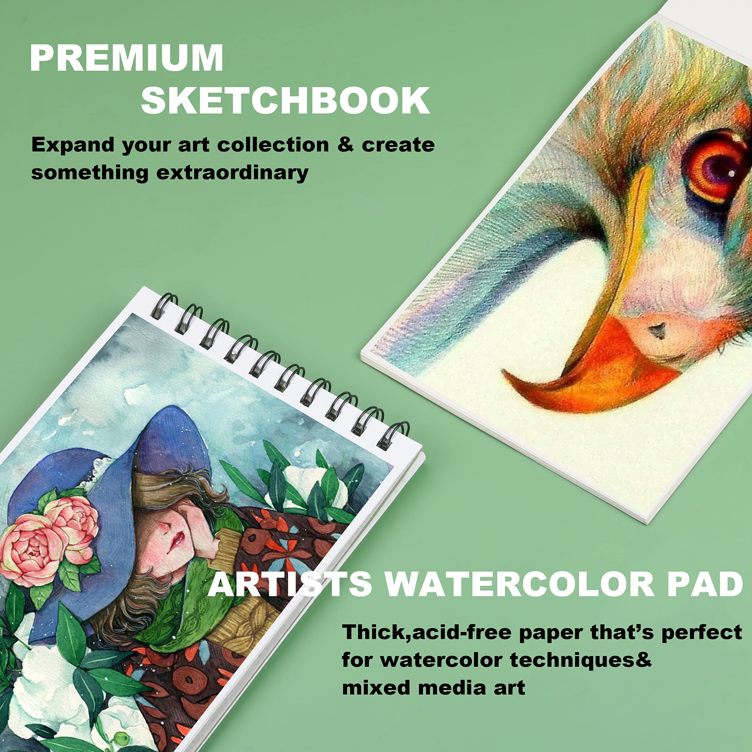KALOUR 76pc Art Set - Sketching & Drawing Kit with Pencils, Pastels & Watercolors for Beginners - Perfect for Sketching, School & DIY Projects