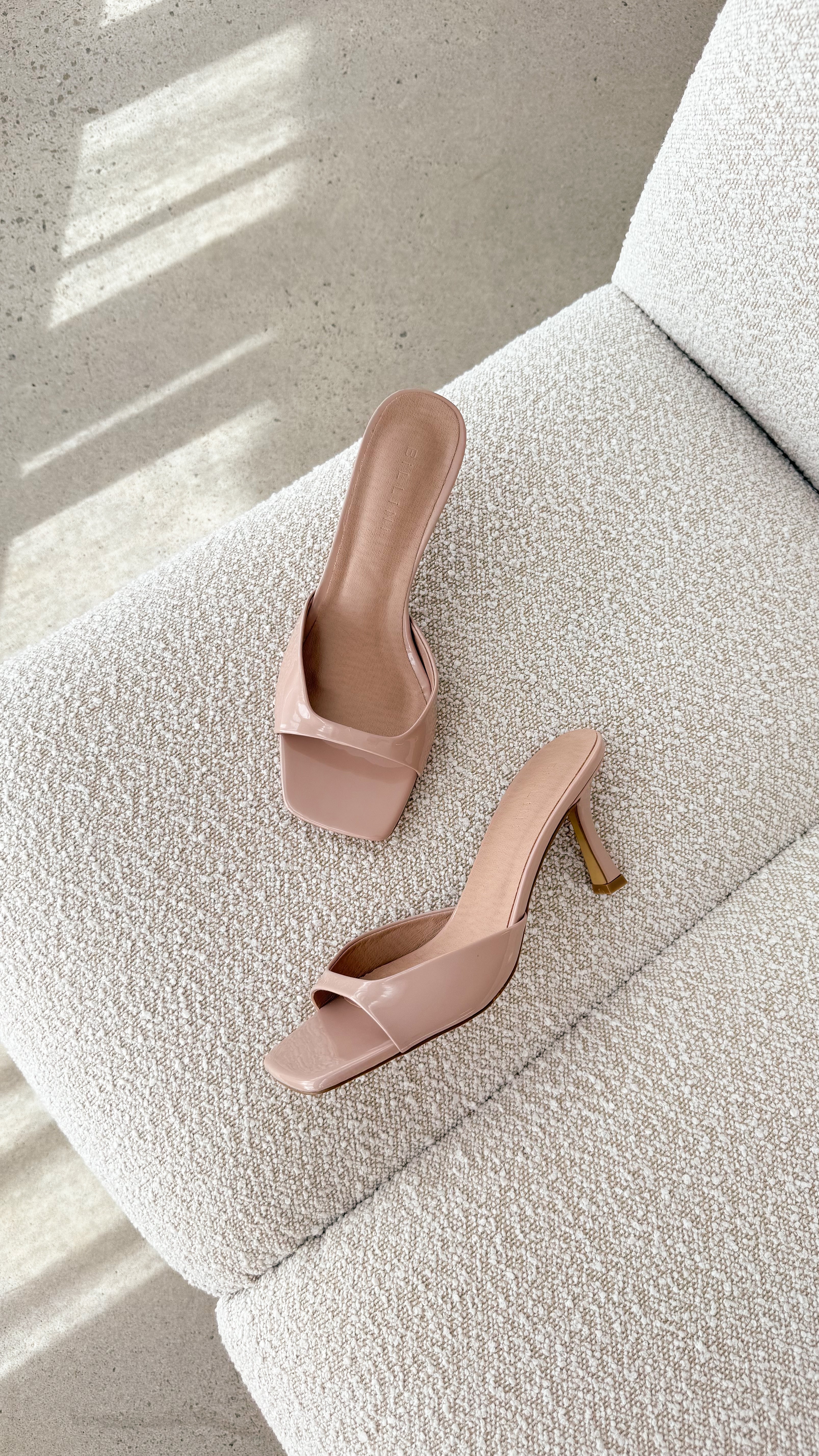 Joey Heel Latte Patent Leather Women's Shoes - Stylish & Comfortable for Work, Parties & Everyday Wear