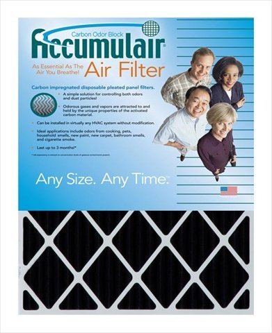 Accumulair FO14X25X1 Carbon Odor Block 1 Inch Air Filter, Pack of 4 - Ideal for HVAC Systems, Home Air Purifiers, and Commercial Ventilation