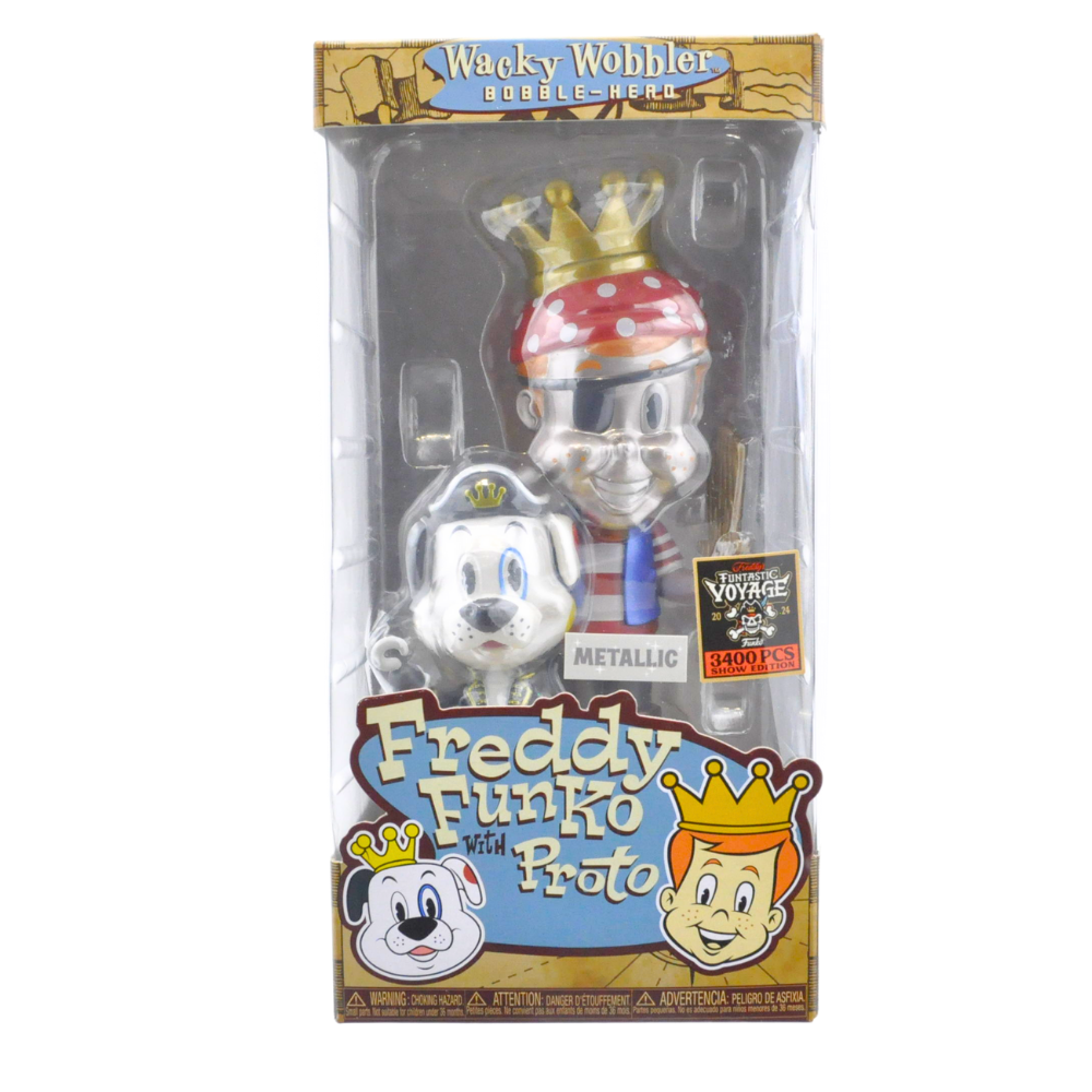 Exclusive Funko Wacky Wobbler Freddy with Proto - Metallic Pirate Edition (Limited 3400 Pieces) | Funtastic Voyage Show Collectible | Perfect for Pop Culture Displays & Gift Giving