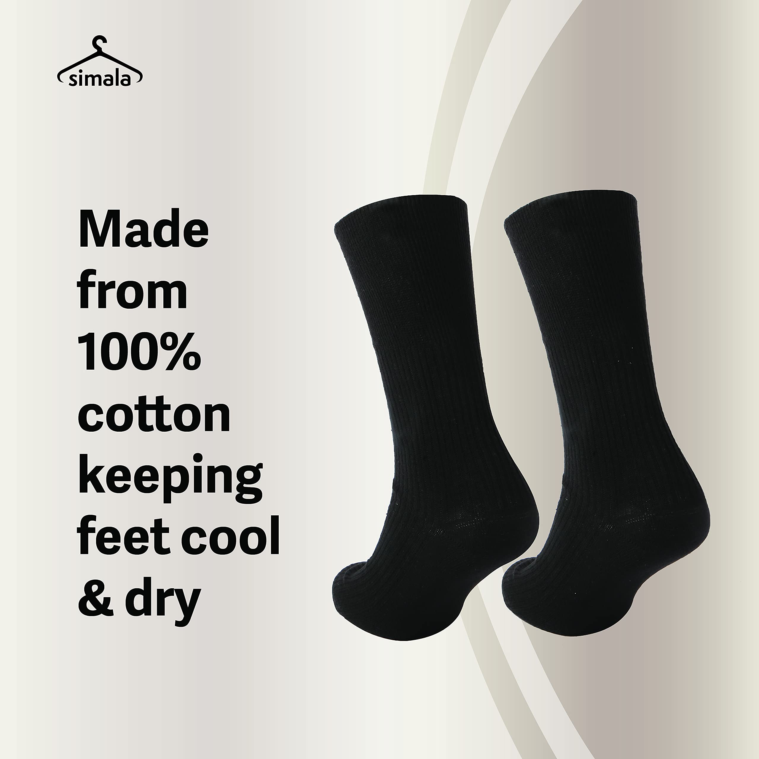 Men's Diabetic Socks for Swollen Feet - 100% Cotton Breathable & Stretchy Non-Binding Socks with Gentle Grip - Ideal for Diabetes, Edema, Circulation Issues & Daily Comfort