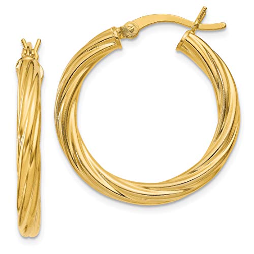 925 Sterling Silver Gold-Plated Twist Hoop Earrings 18mm - Elegant Dangle Earrings for Women, Perfect for Parties, Weddings & Everyday Wear