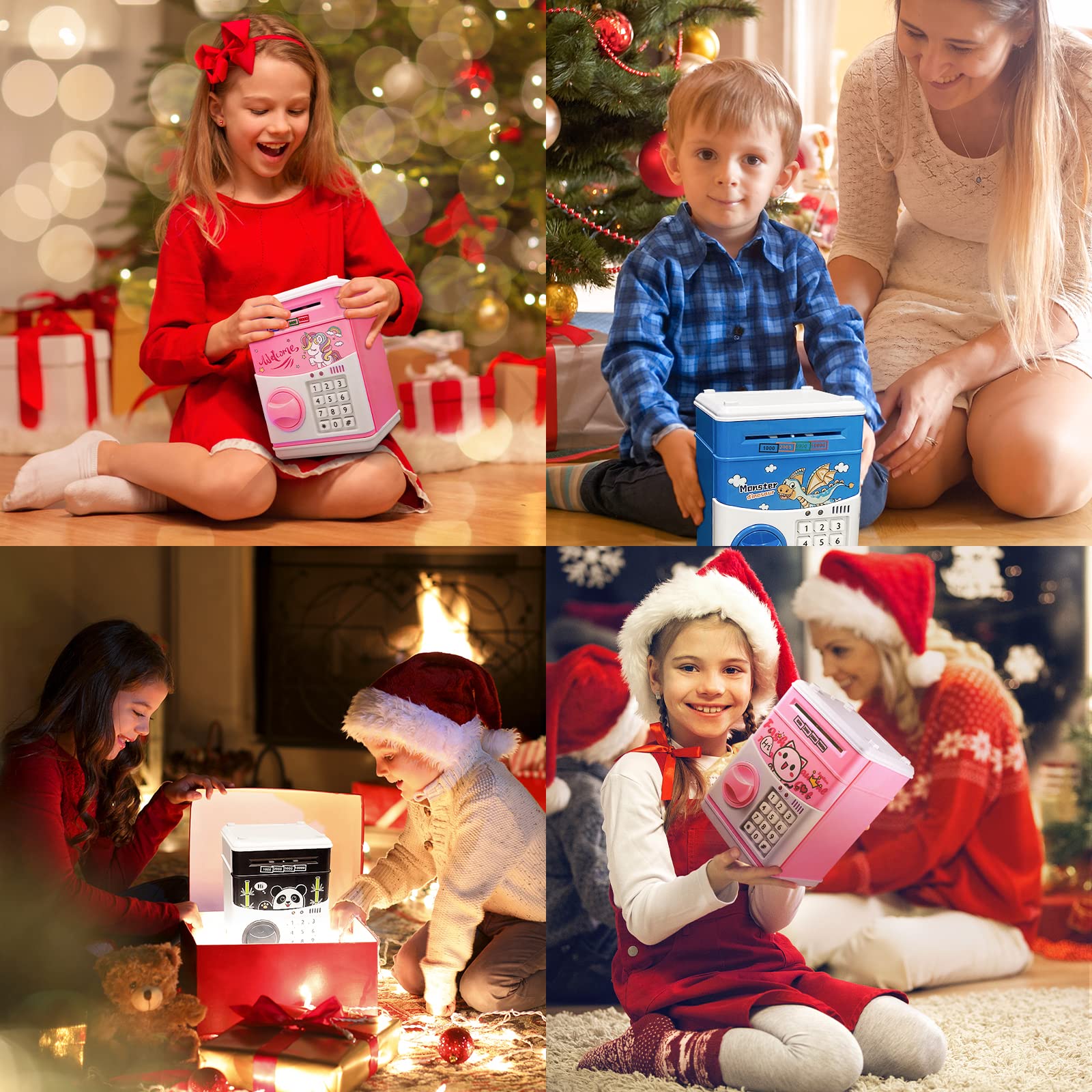 Electronic Password ATM Piggy Bank for Kids - Cute Money Saving Box with Auto Scroll for Coins & Bills - Best Gift for Boys & Girls - Perfect for Birthday, Allowance Savings & Financial Learning