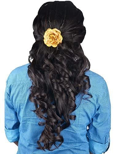 Homeoculture Rose Hair Clips & Bumpits Hair Volumizer Set - Women's Hair Styling Accessories for Updos, Ponytails & Special Occasions