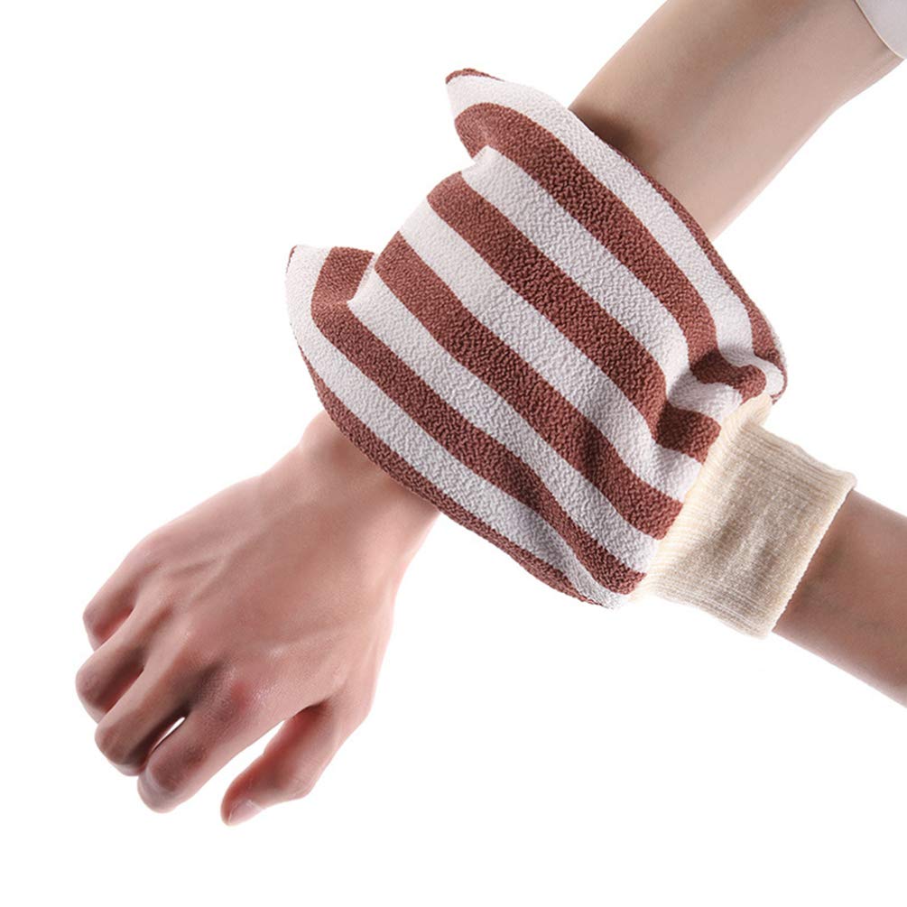 3-Pack Exfoliating Bath Mitts & Gloves - Body Scrubber for Dead Skin Removal, Spa & Skin Care - Soft Turkish Towel Material - Perfect for Shower, Bath & Home Spa Relaxation
