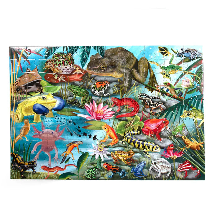 Eeboo 100 Piece Puzzle - Love of Amphibians Animal Jigsaw Puzzle for Adults & Kids | Perfect for Family Game Night & Educational Play