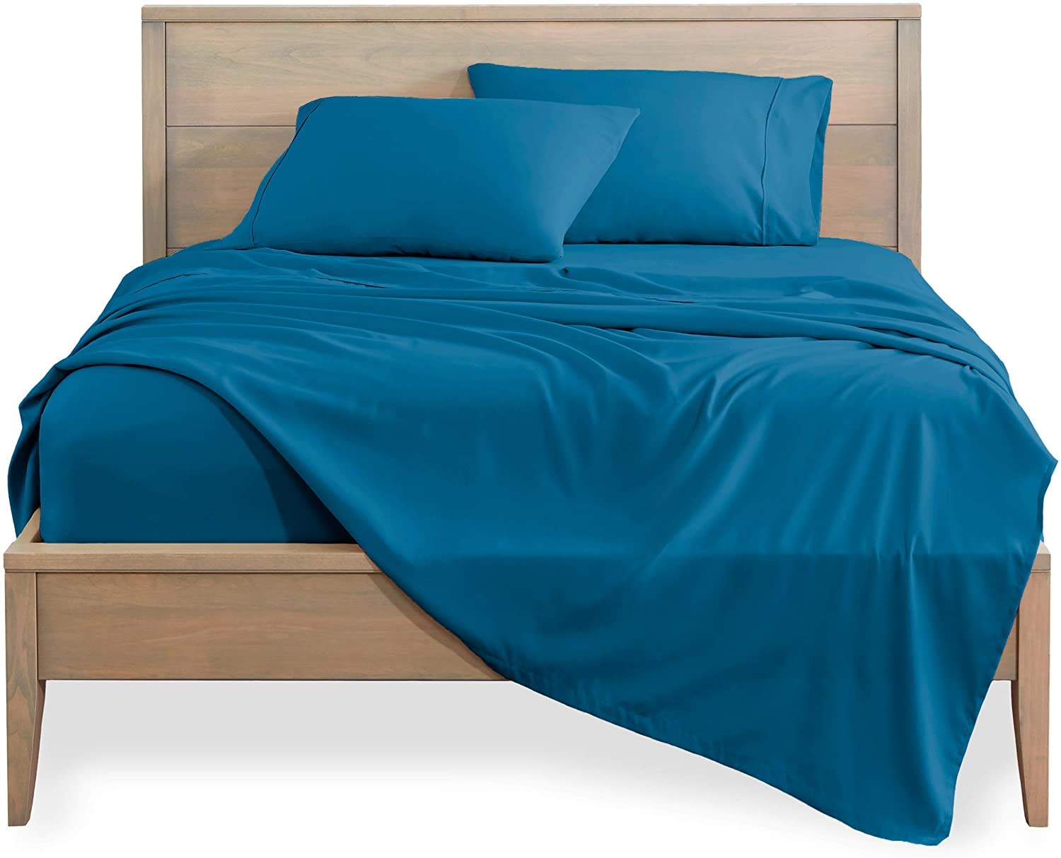 600 Thread Count Percale Cotton Sheets Set for Twin XL Bed - Breathable & Soft Deep Pocket Fitted Sheet, Flat Sheet & Pillowcases - Perfect for Dorm, Guest Room & Everyday Comfort