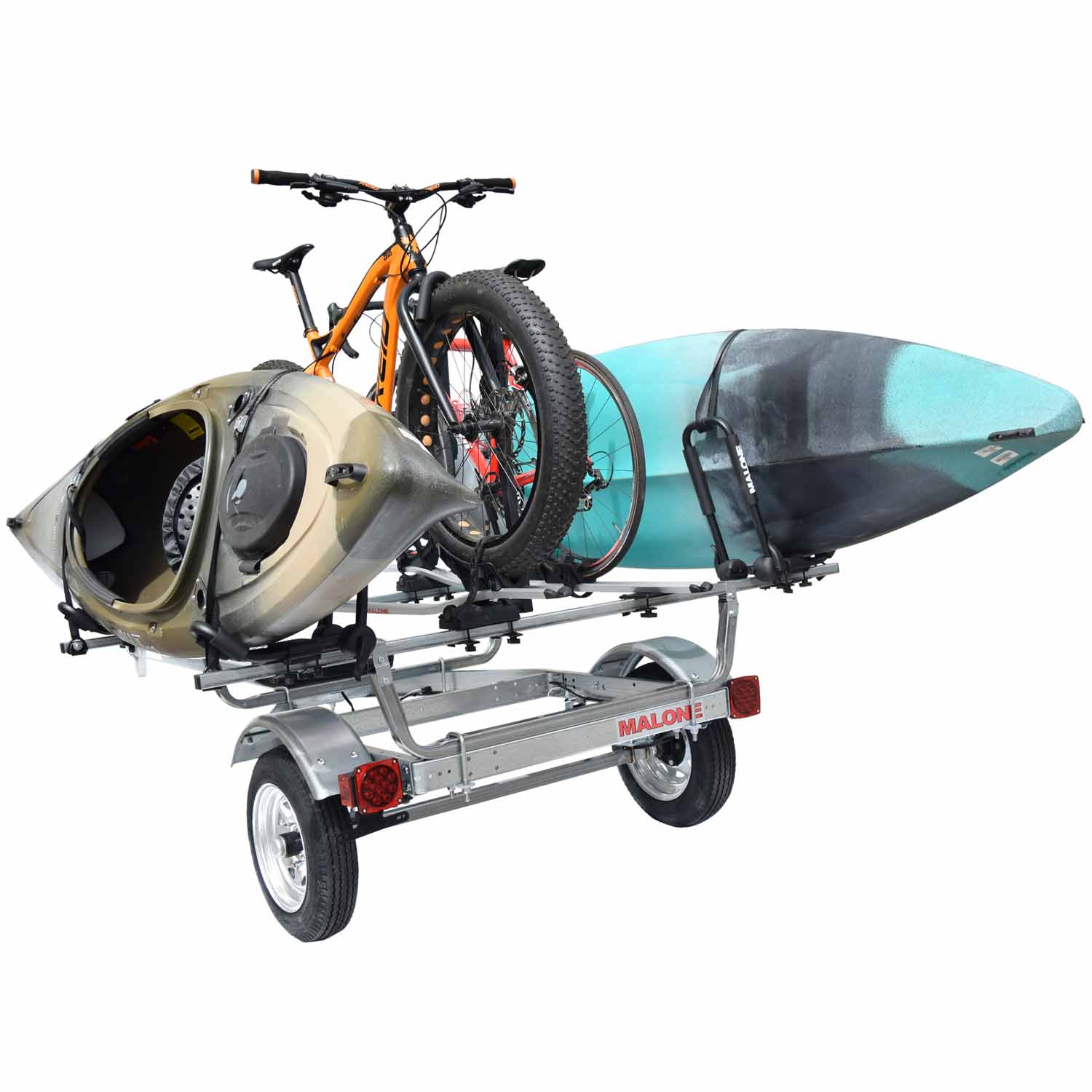Malone MicroSport 2 Kayak & Bike Trailer Package MPG461KB - Perfect for Outdoor Adventures, Camping & Water Sports