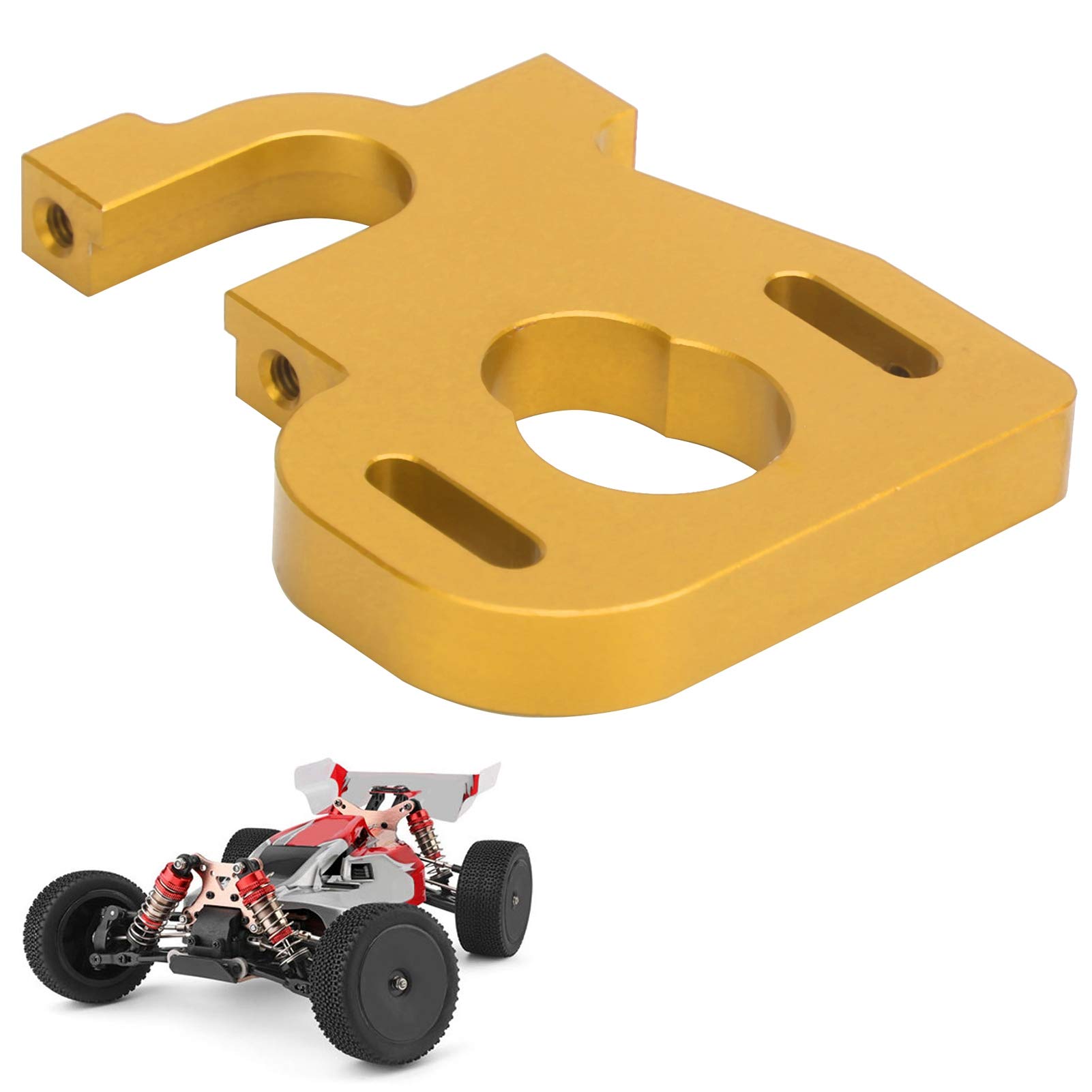High-Quality Aluminum Alloy RC Motor Mount Holder for Wltoys 1/14 144001 RC Car - Adjustable Motor Mount Seat (Gold) - Durable & Lightweight Upgrade Part for RC Car Racing and Off-Road Bashing