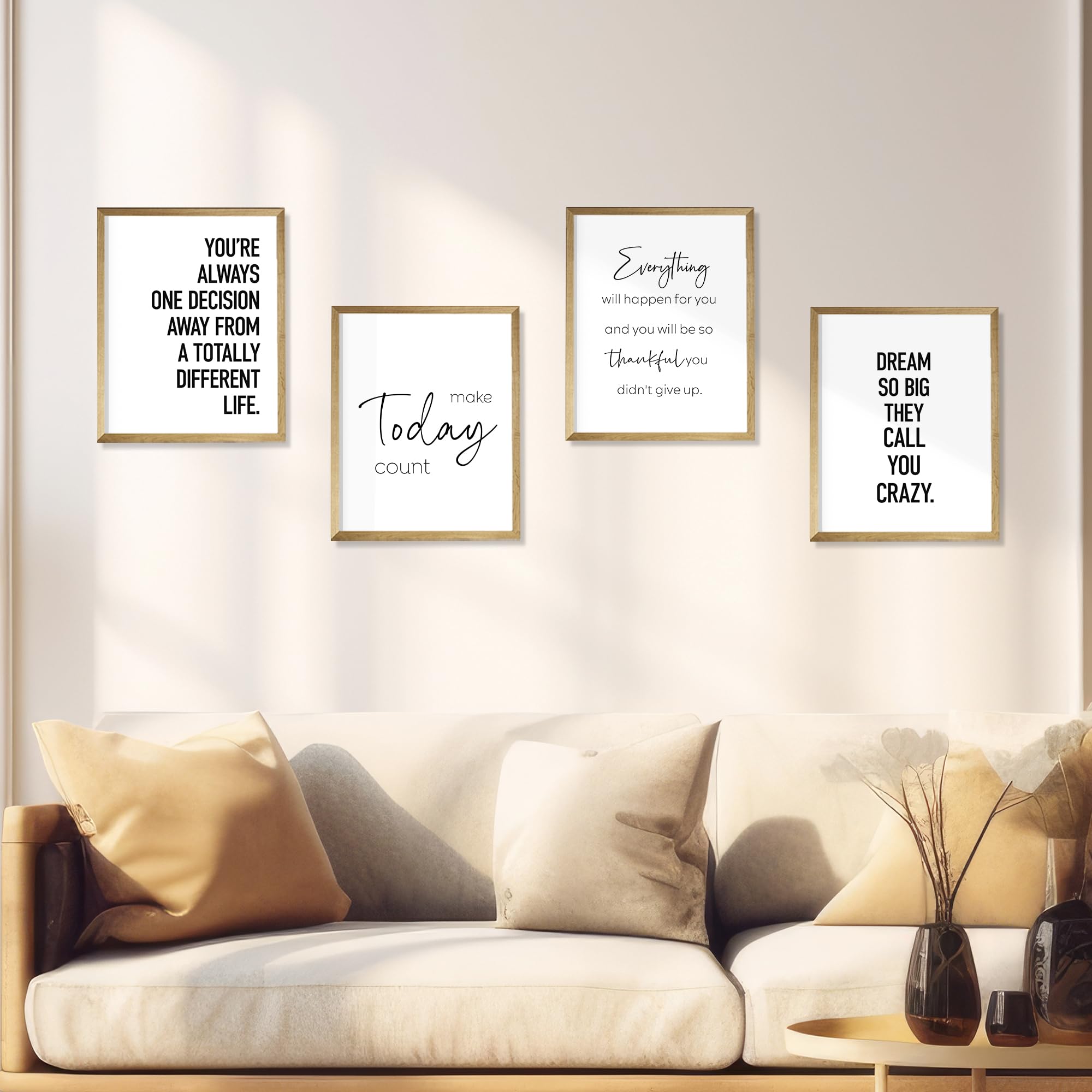 Inspirational Wall Decor with Motivational Quotes - 8x10 Unframed Positive Affirmation Art Prints for Home, Bedroom, Living Room & Office | Perfect for Daily Encouragement & Modern Interior Design