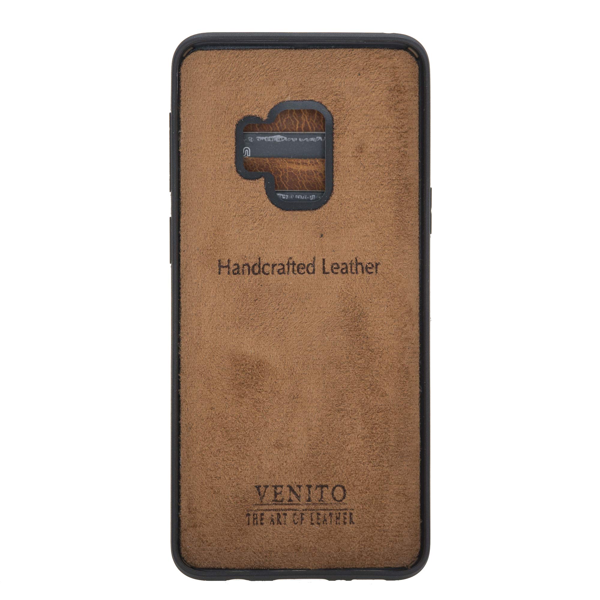 Venito Verona Genuine Leather Phone Case for Samsung Galaxy S9 (5.8 Inch) - RFID Blocking Flip Wallet Cover with Card Slots | Slim Protective Case | Furry Leopard Print | Perfect for Travel, Work & Everyday Use