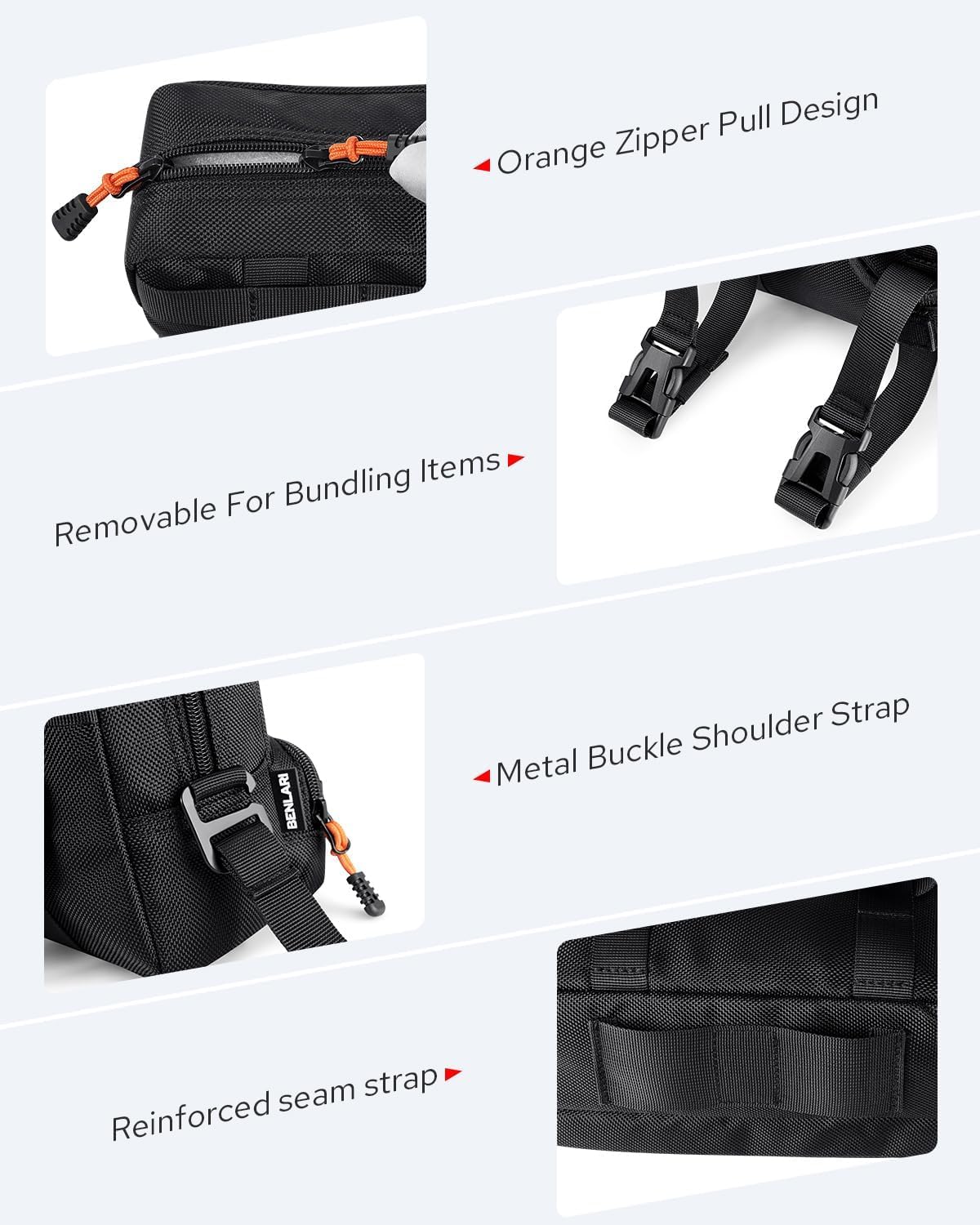 Benlari Upgraded Universal Motorcycle Handlebar Bag - Waterproof Dirt Bike Tool Storage Pouch for Cruiser, Softail, Dyna, Sportsters - Perfect for Biking, Snowmobiling & Outdoor Adventures