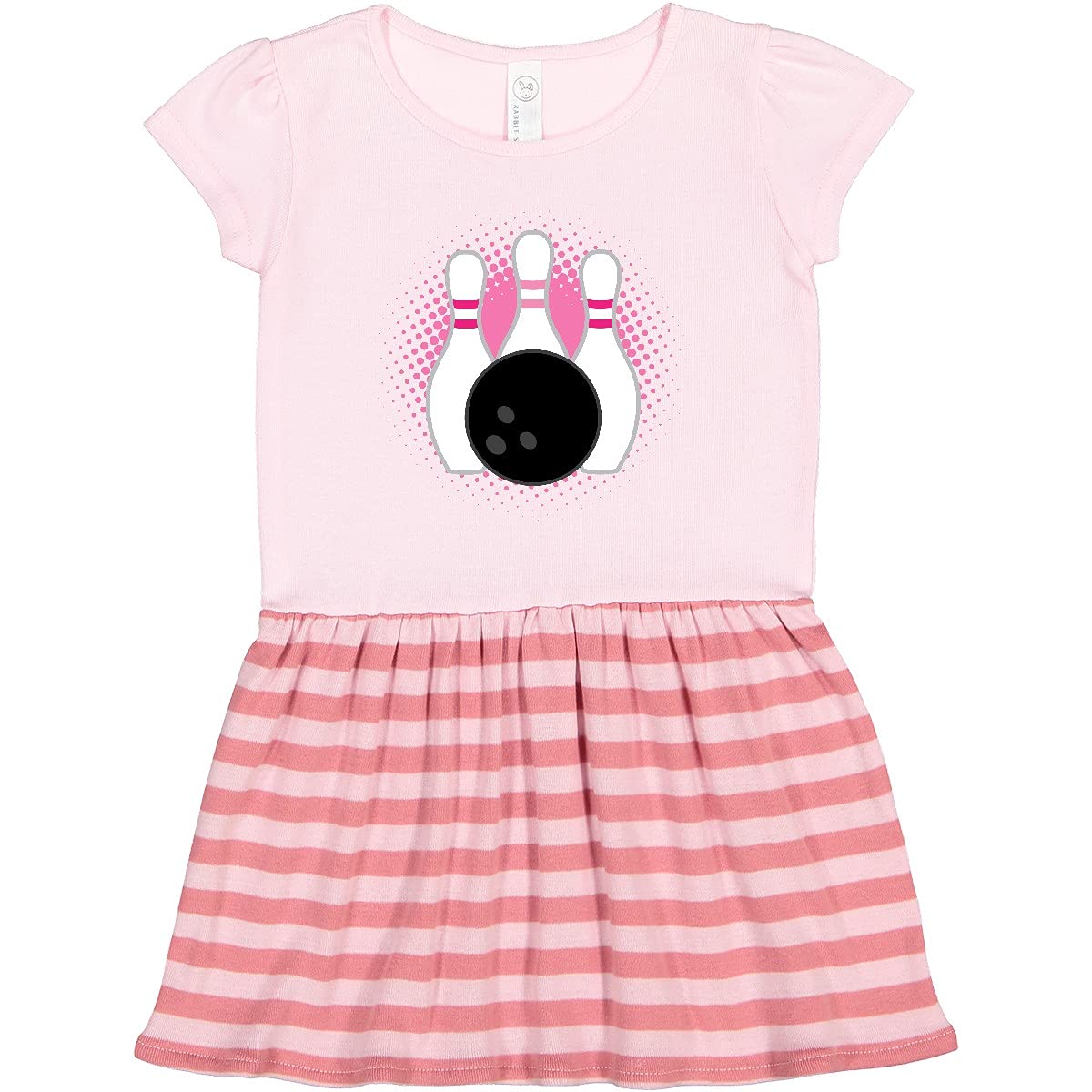 Inktastic Bowling Pins Cute Bowler Toddler Dress - Adorable Bowling-Themed Outfit for Baby Girls, Perfect for Birthday Parties, Family Gatherings & Bowling Alley Fun