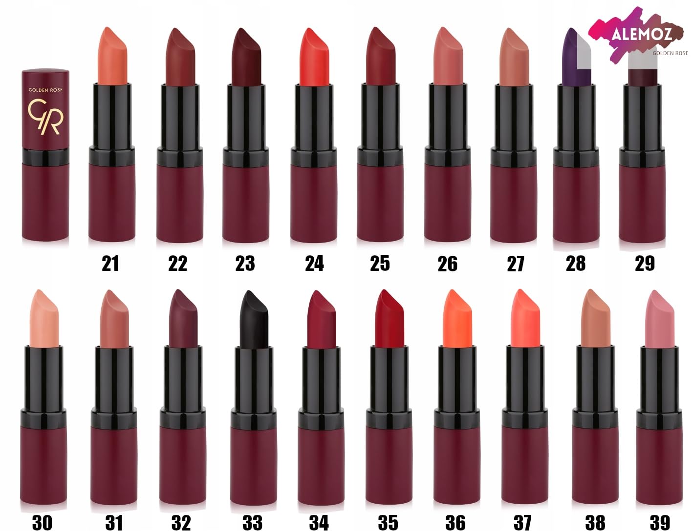 Golden Rose Velvet Matte Lipstick - #22 Roof Terracotta Red - Long Lasting Moisturizing Lip Color for Women - Perfect for Date Night, Parties & Everyday Wear