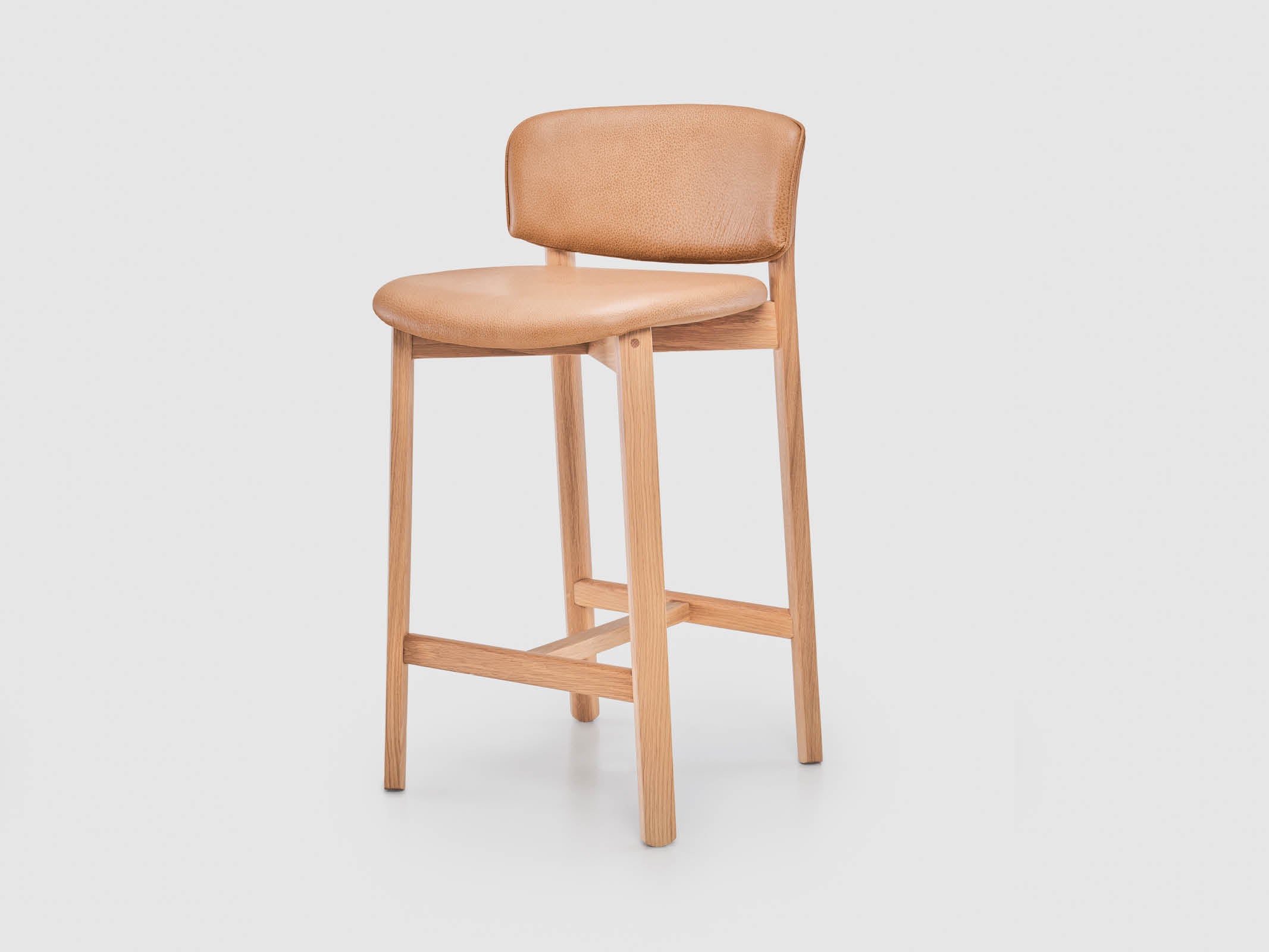 Pinta Stool - Modern Wooden Bar Stool with Backrest for Kitchen, Dining & Home Decor | Perfect for Breakfast Nook, Counter Height Tables & Small Spaces