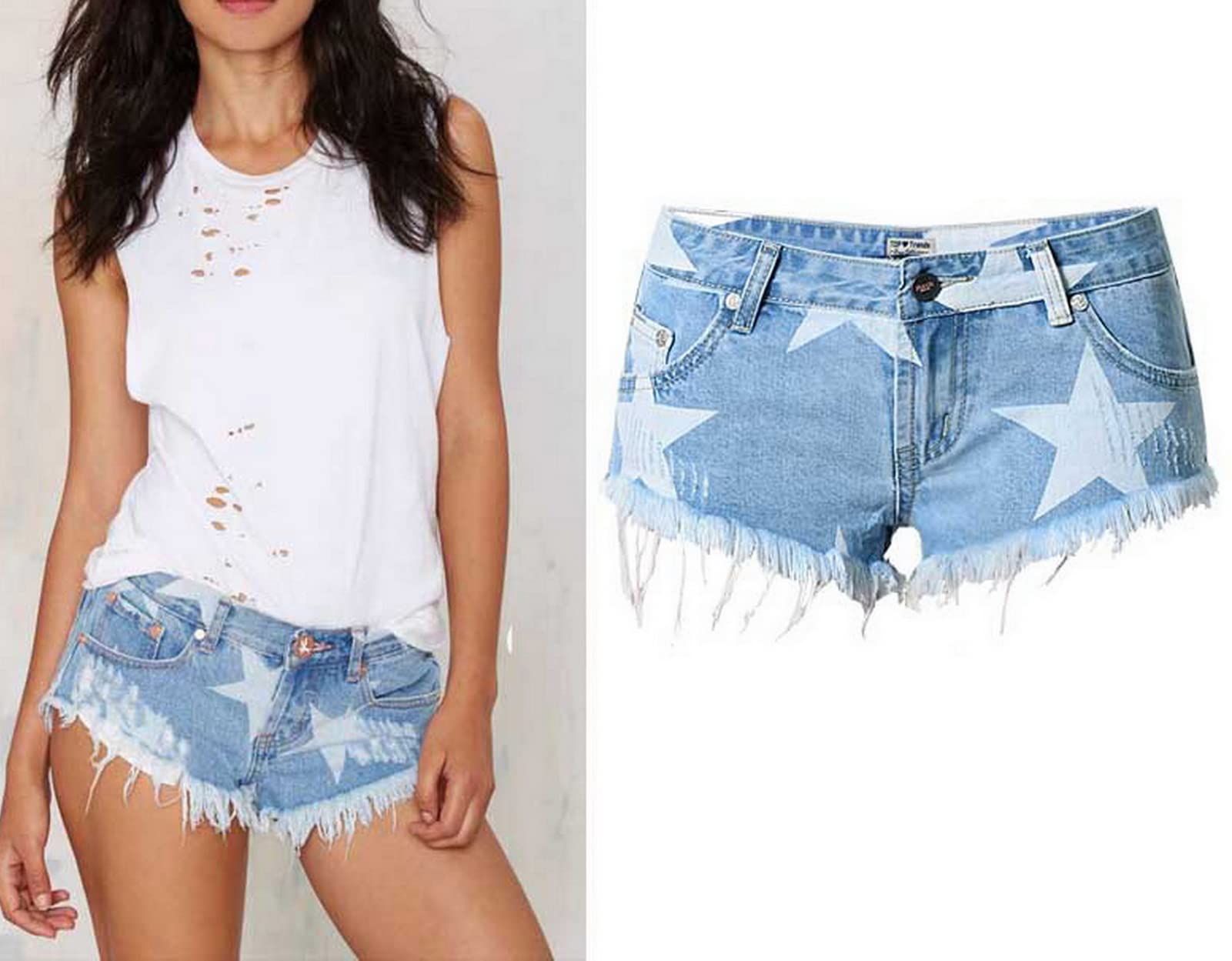 Fashion Women's Low Rise Stretch Denim Shorts - Comfortable Summer Casual Jeans Shorts for Women | Perfect for Beach, Shopping & Outdoor Activities