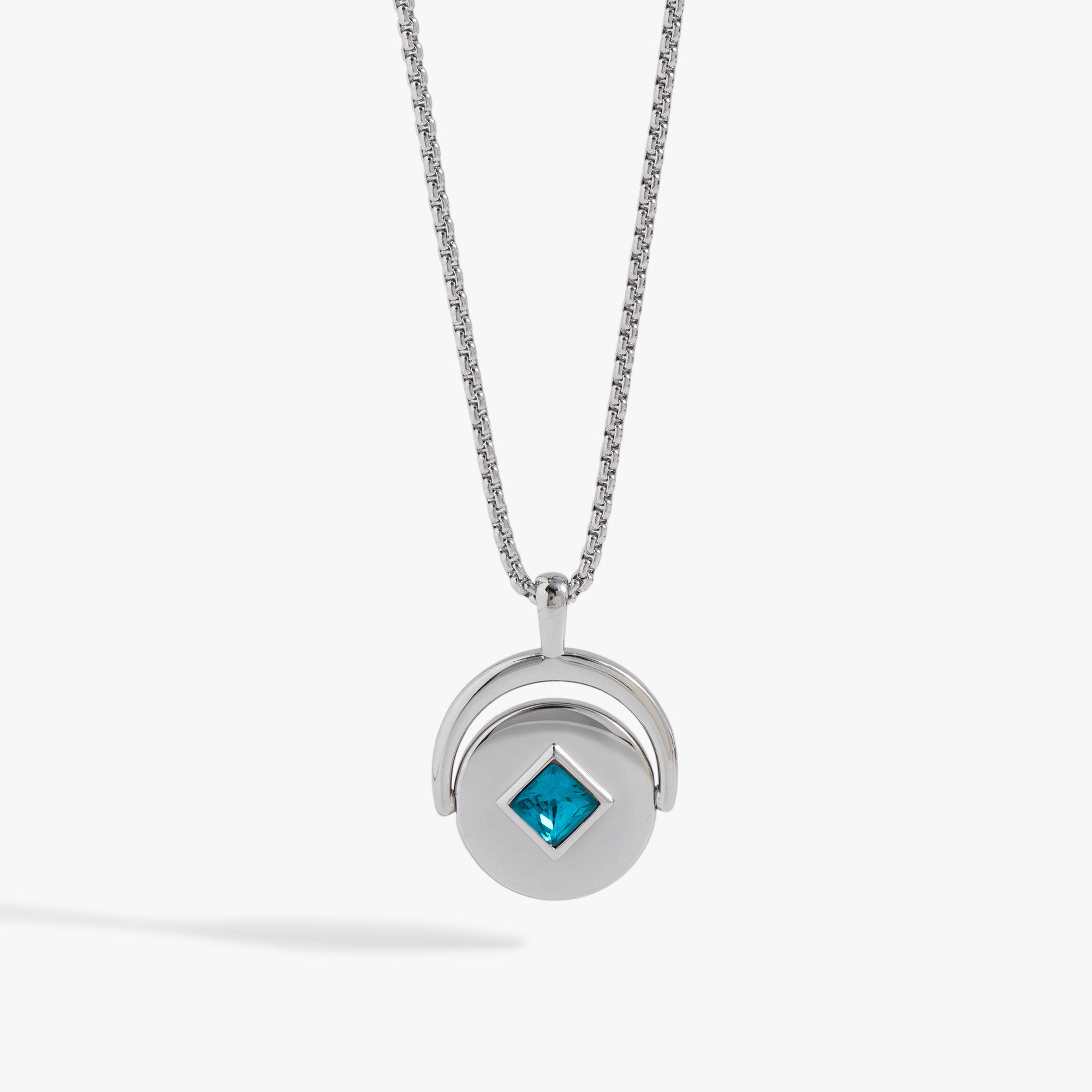 December Birthstone & Flower Flip Charm Necklace - Sterling Silver Jewelry Gift for Women - Perfect for Birthdays, Anniversaries & Special Occasions