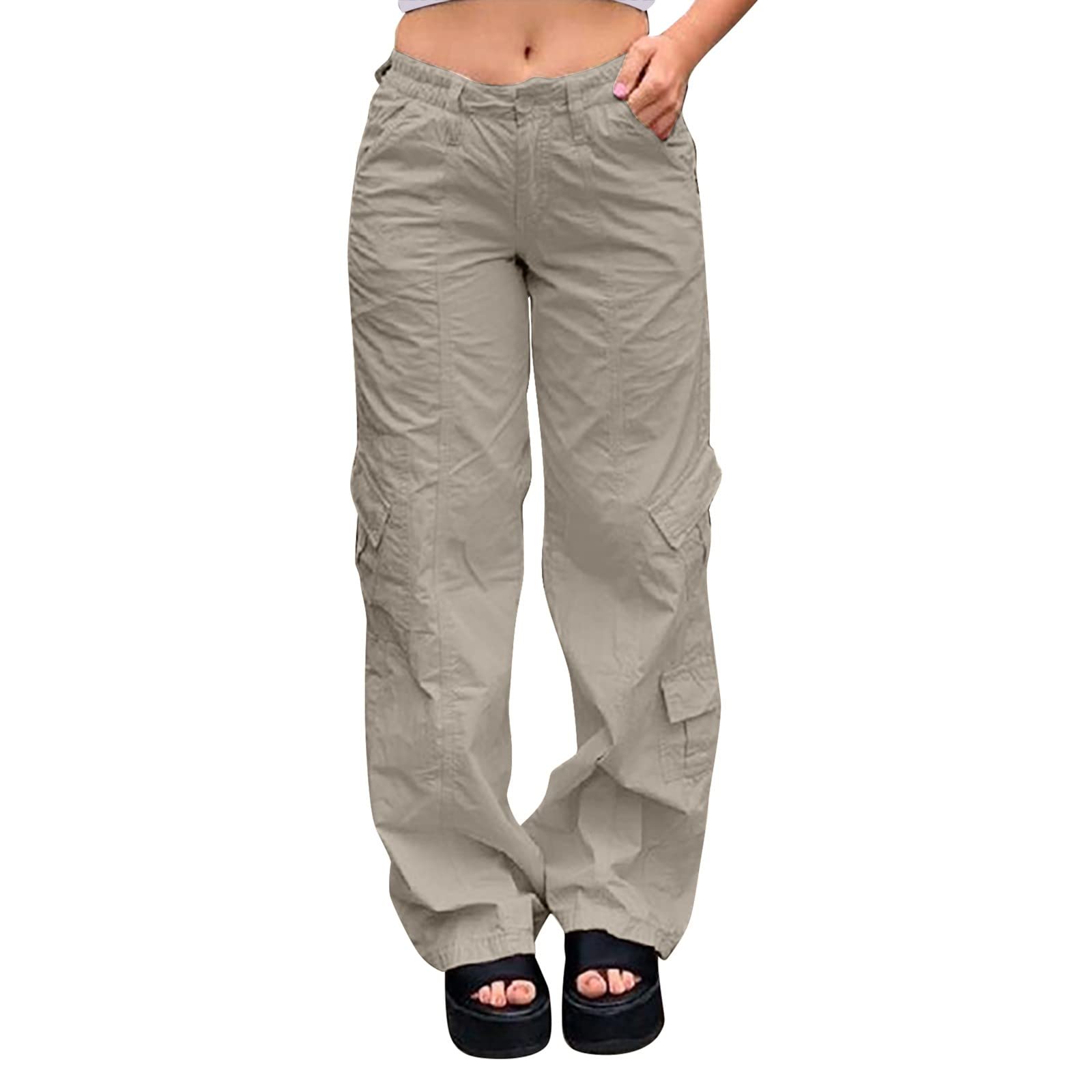 Women's Cotton Cargo Pants - Military Style Casual Work Pants with Multiple Pockets | Perfect for Outdoor Activities, Hiking, Workwear & Street Fashion