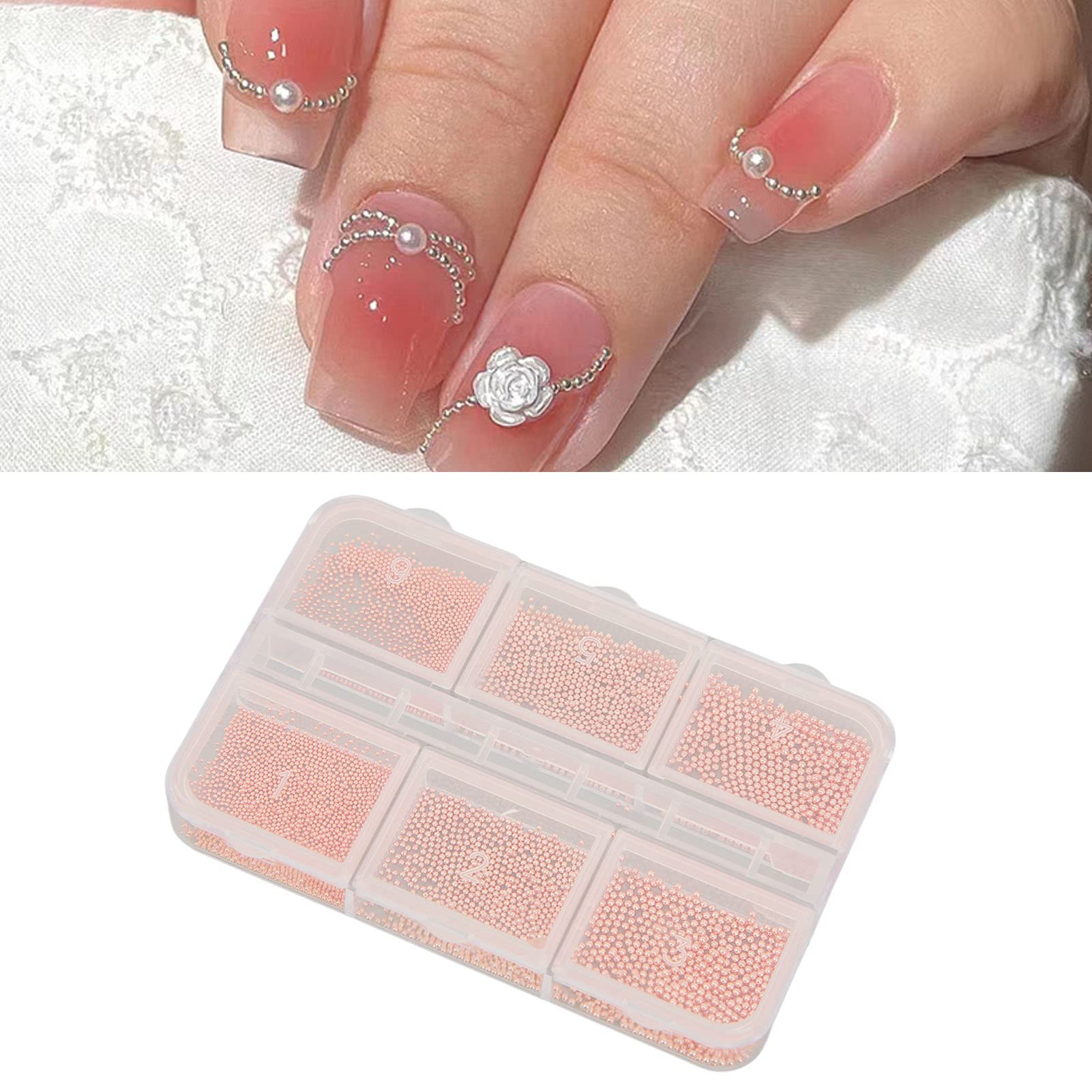 ANGGREK Gold Caviar Nail Beads - 24K Rose Gold Nail Art Beads for DIY Nail Decoration | Professional & Home Salon Use | Perfect for Nail Artists & Beginners | Wedding, Party, Special Occasion Nail Designs