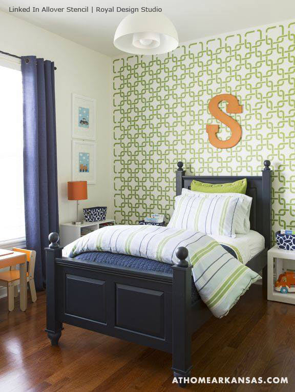 Linked In Wall Stencil - Reusable DIY Painting Template for Creative Home Decor, Geometric Patterns & Accent Walls | Perfect for Bedroom, Living Room, Nursery & Office Decoration